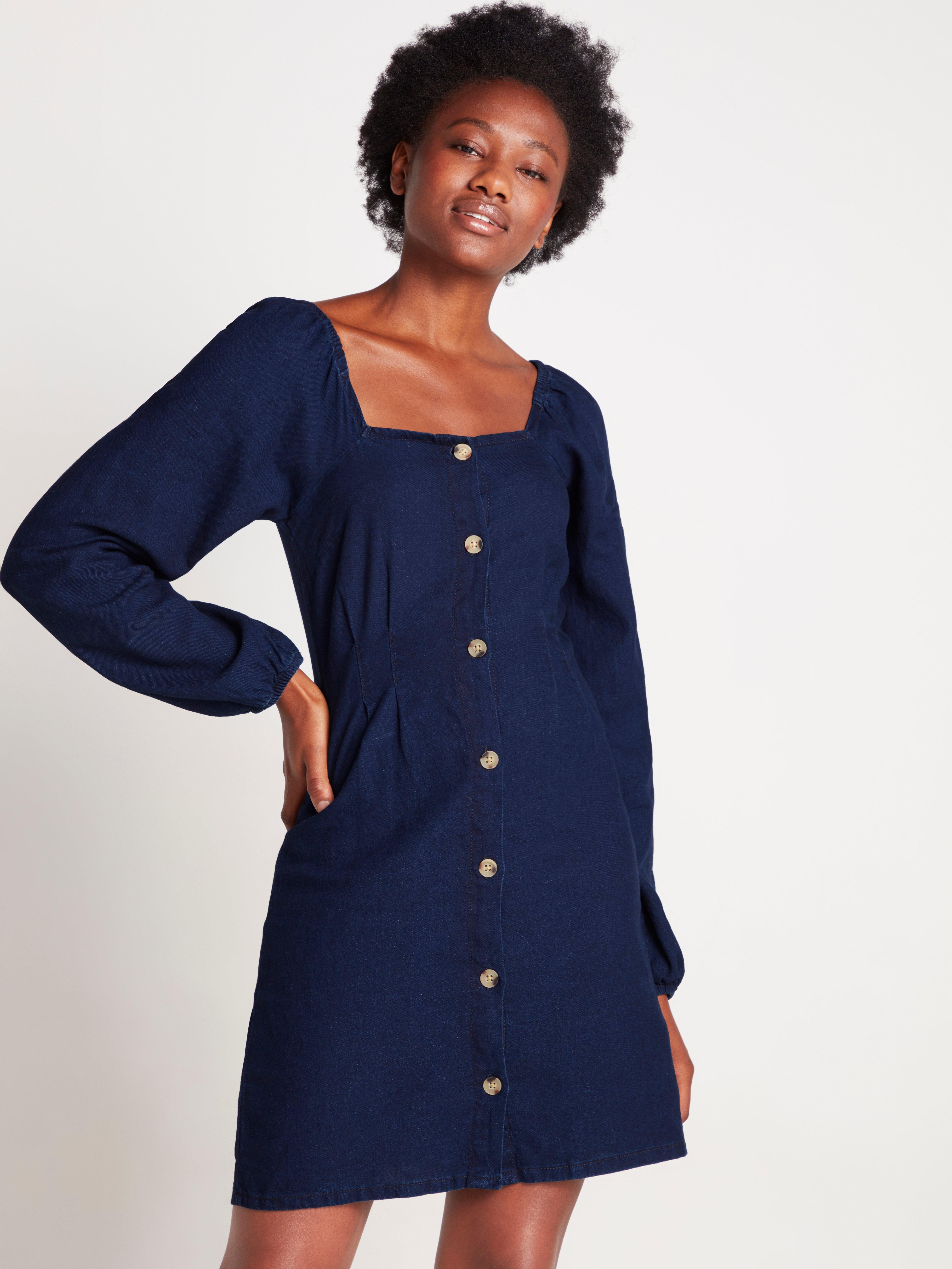 long sleeve denim dress