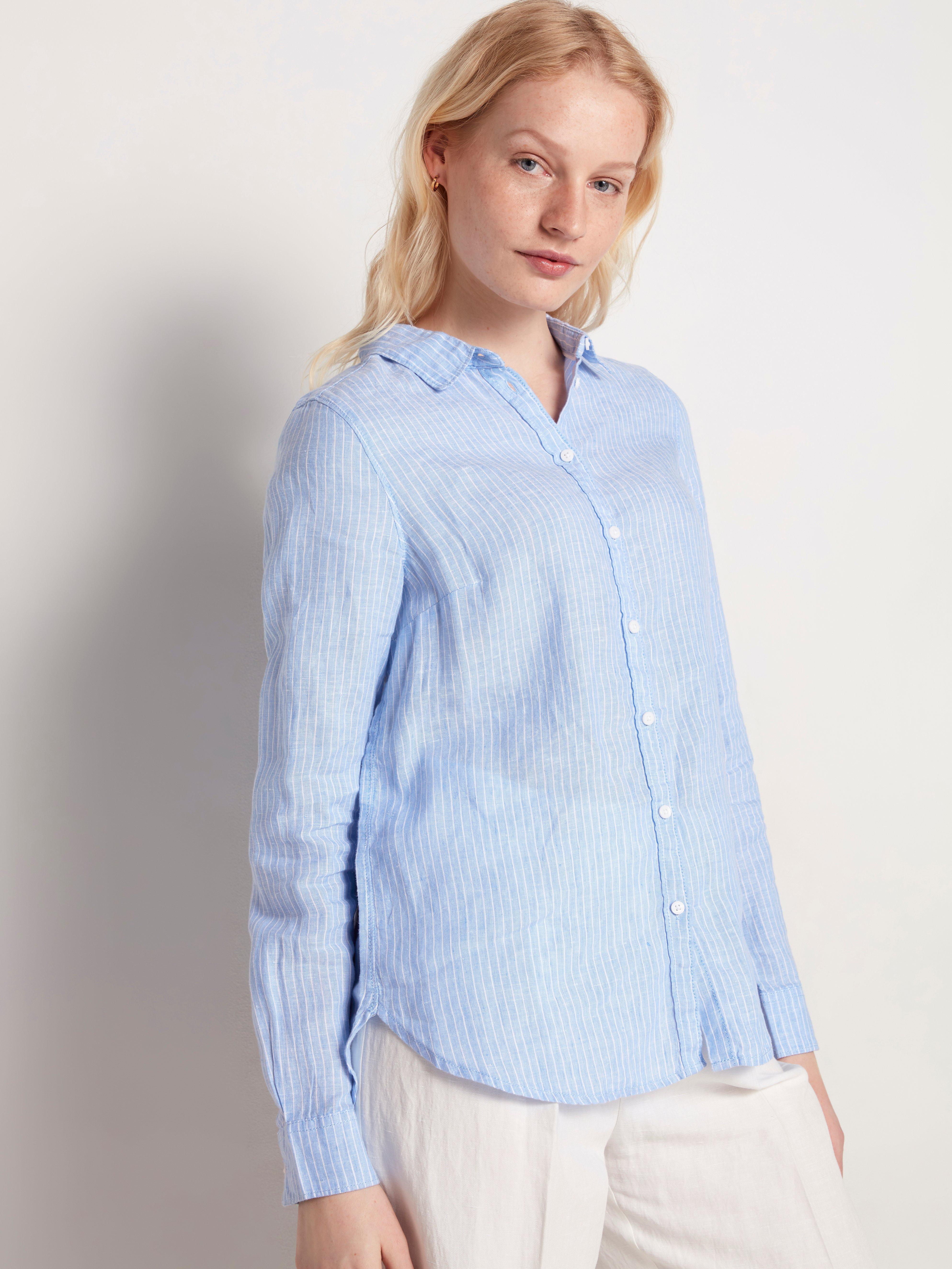 womens striped linen shirt