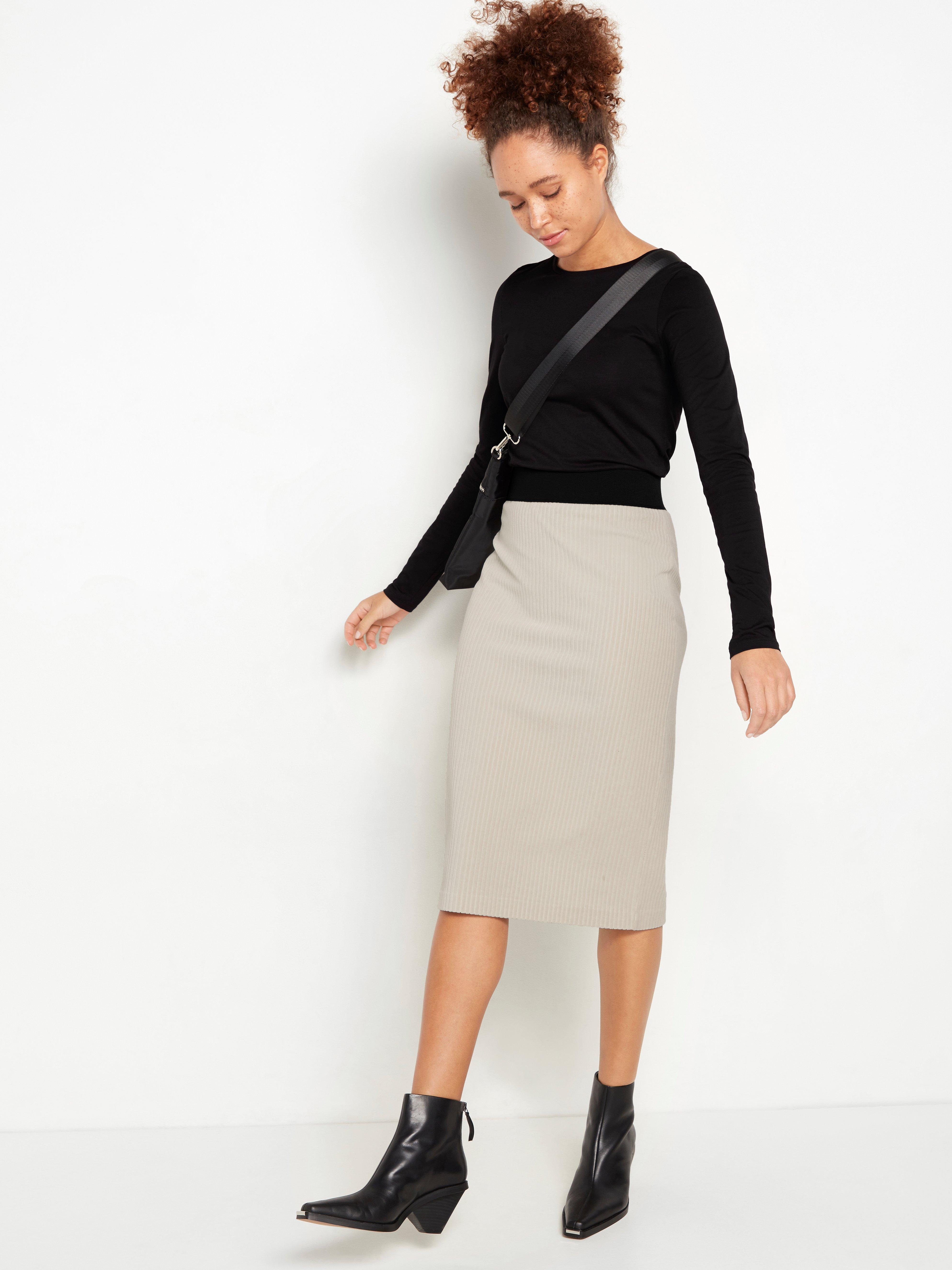 Grey corduroy pencil skirt hotsell