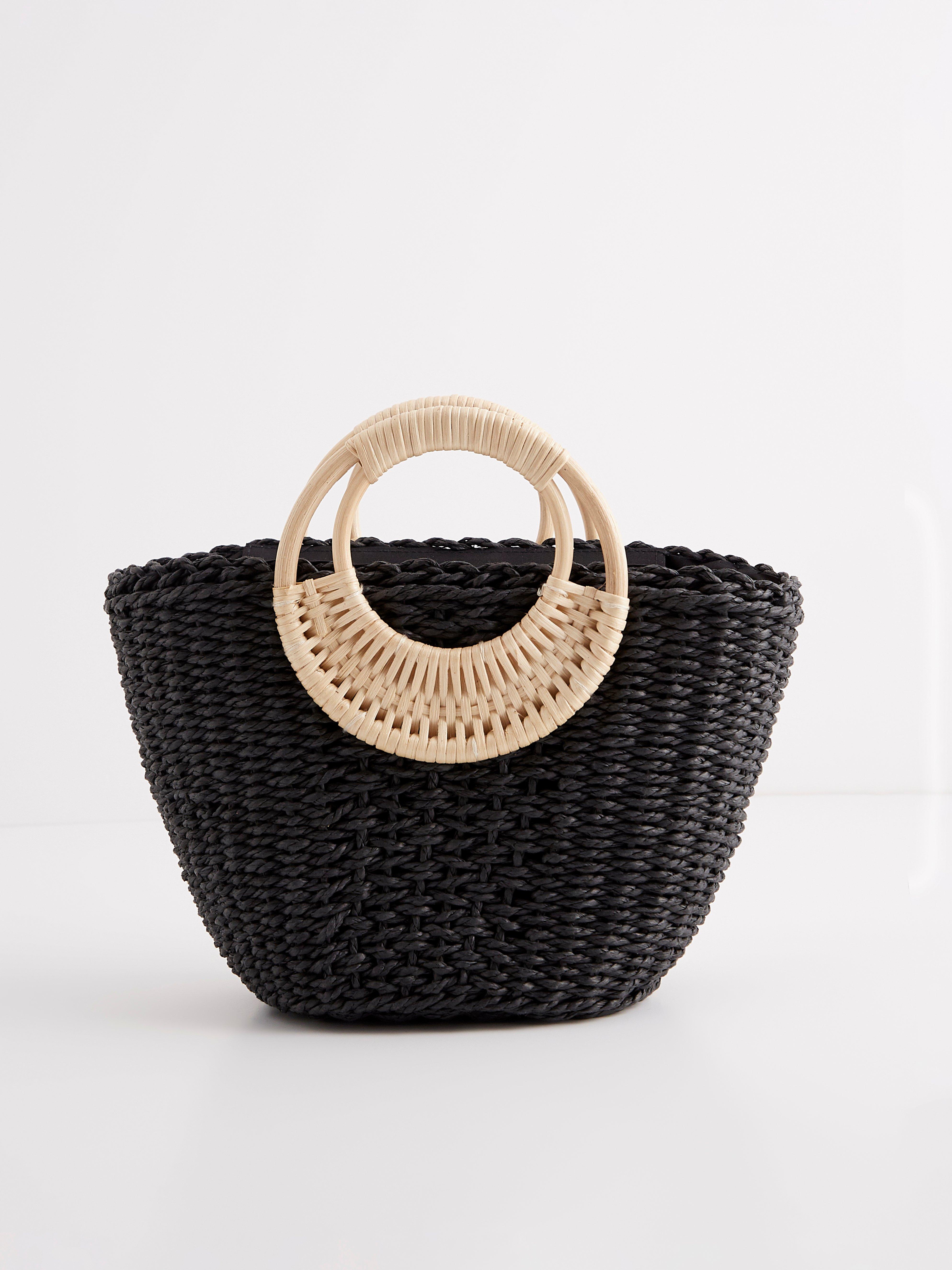 small straw handbag