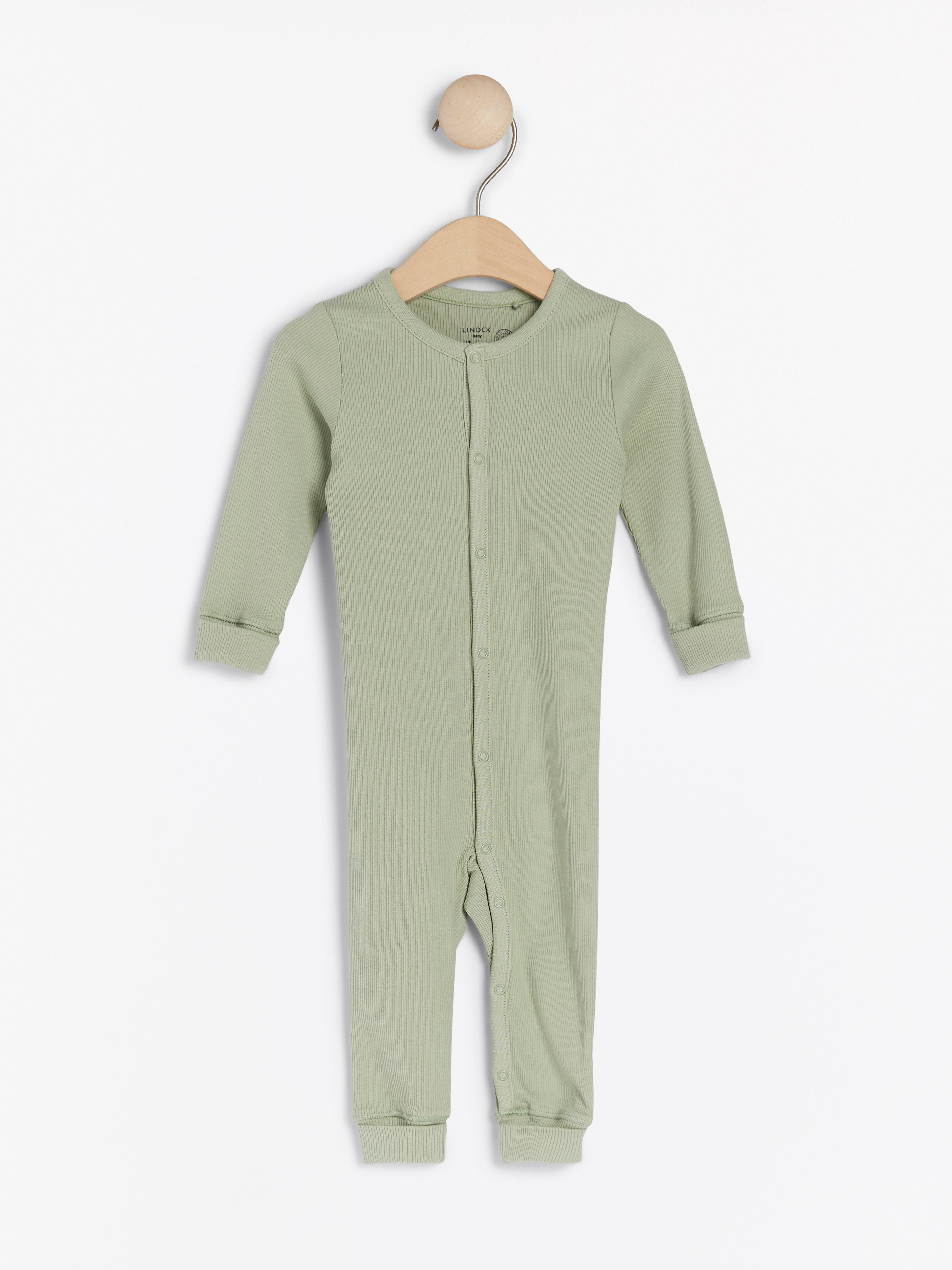 Långärmad ribbad onesie