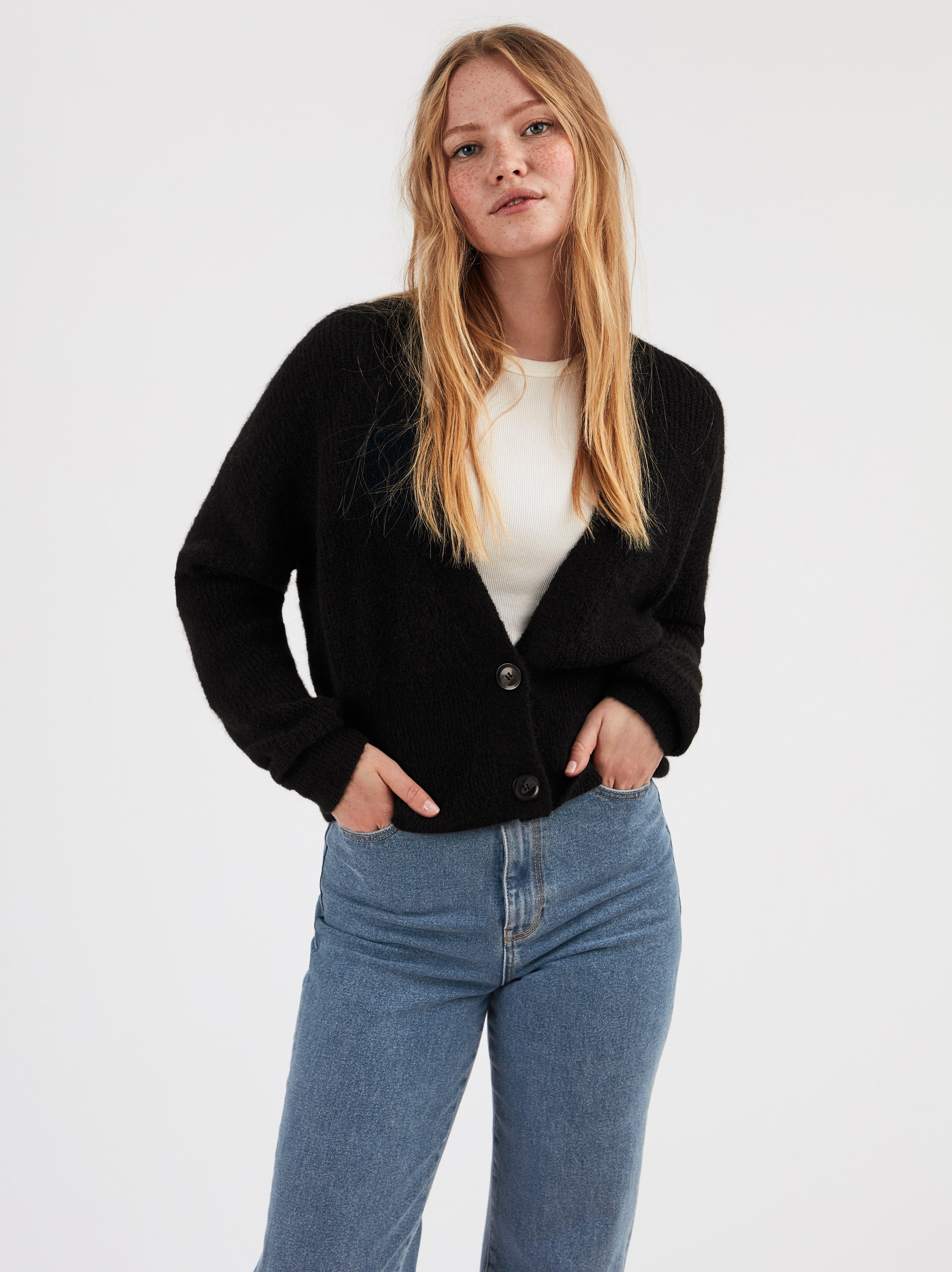 super soft black cardigan