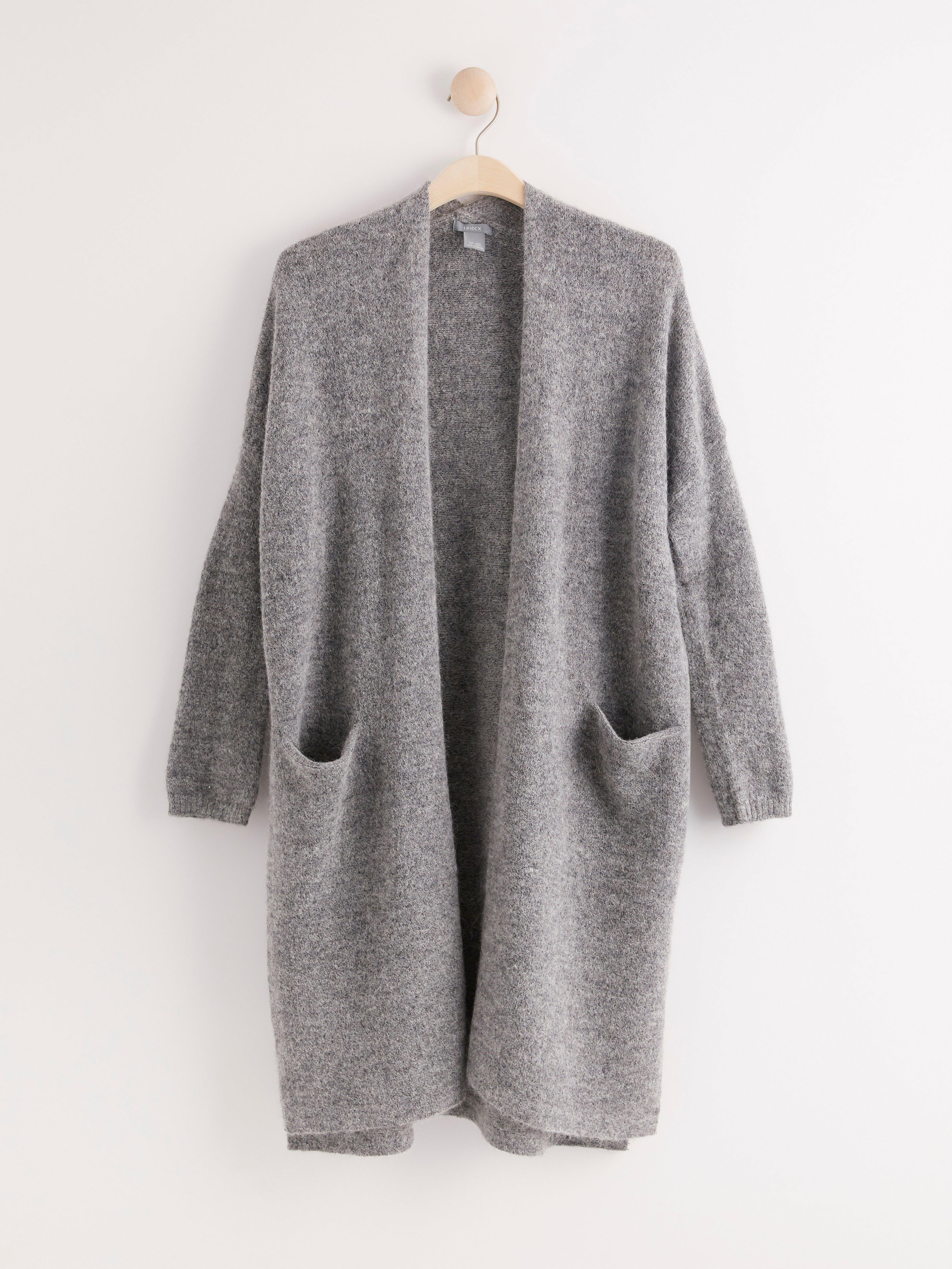 grey alpaca cardigan
