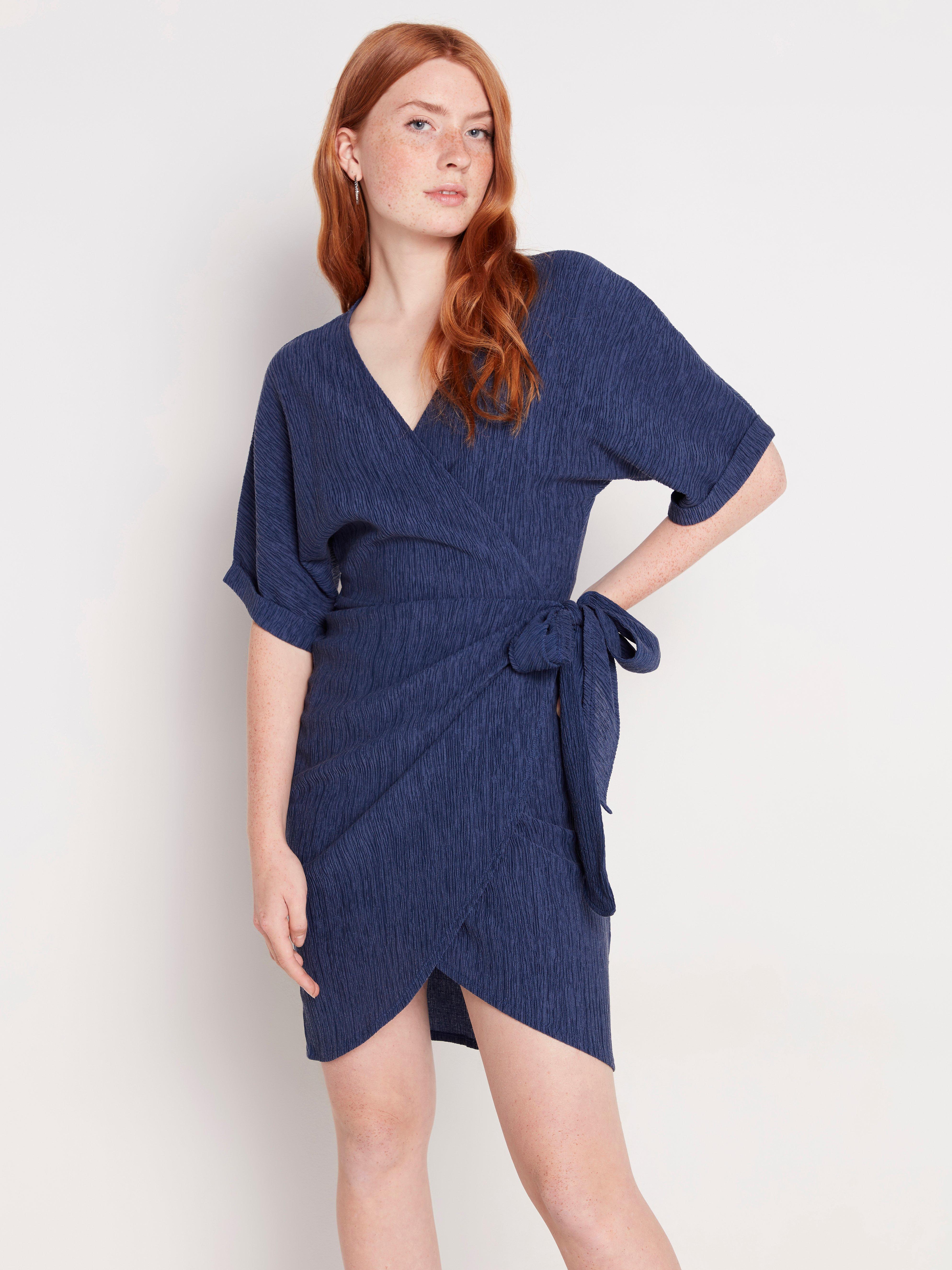 next blue wrap dress