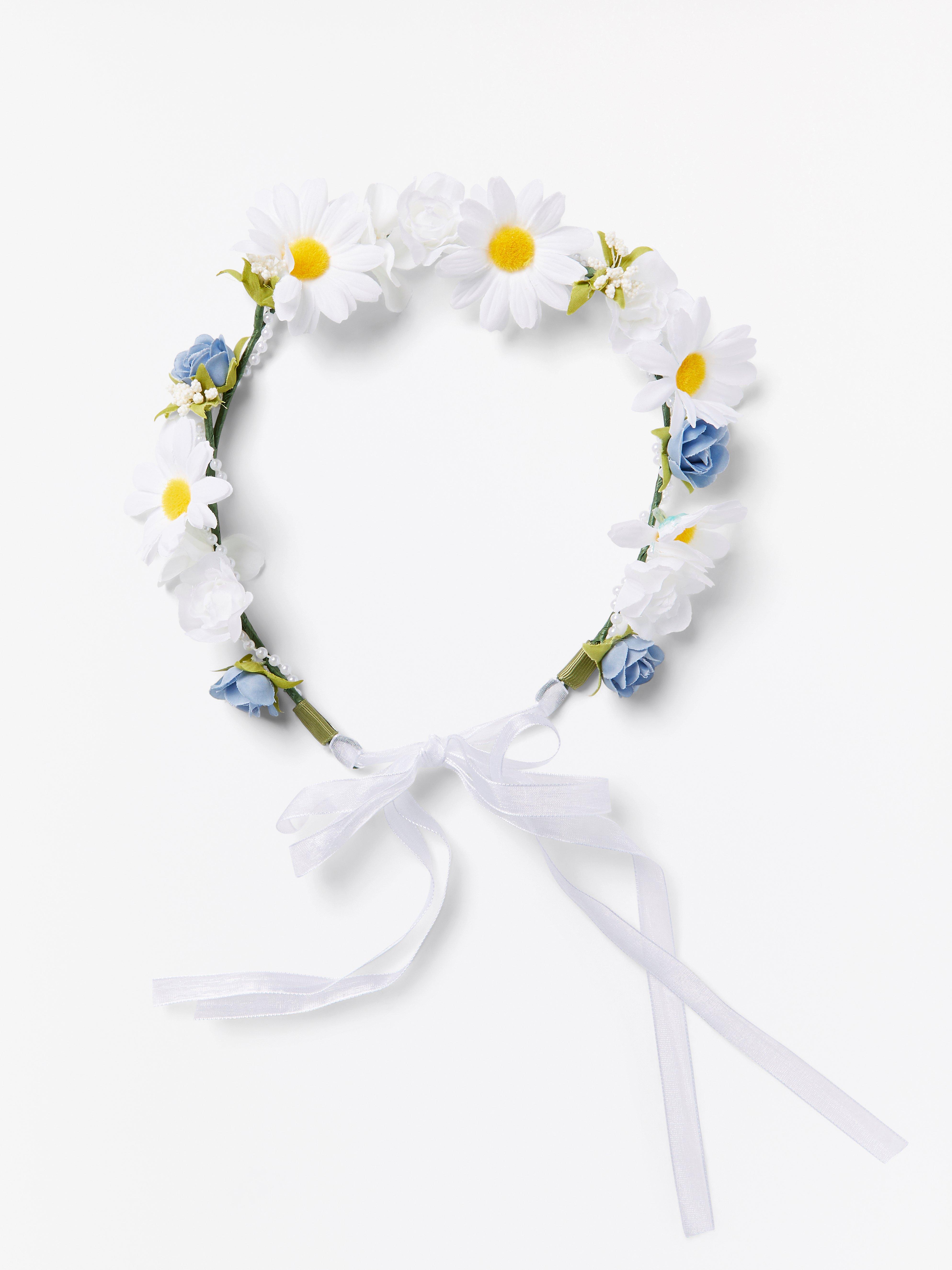 white flower crown