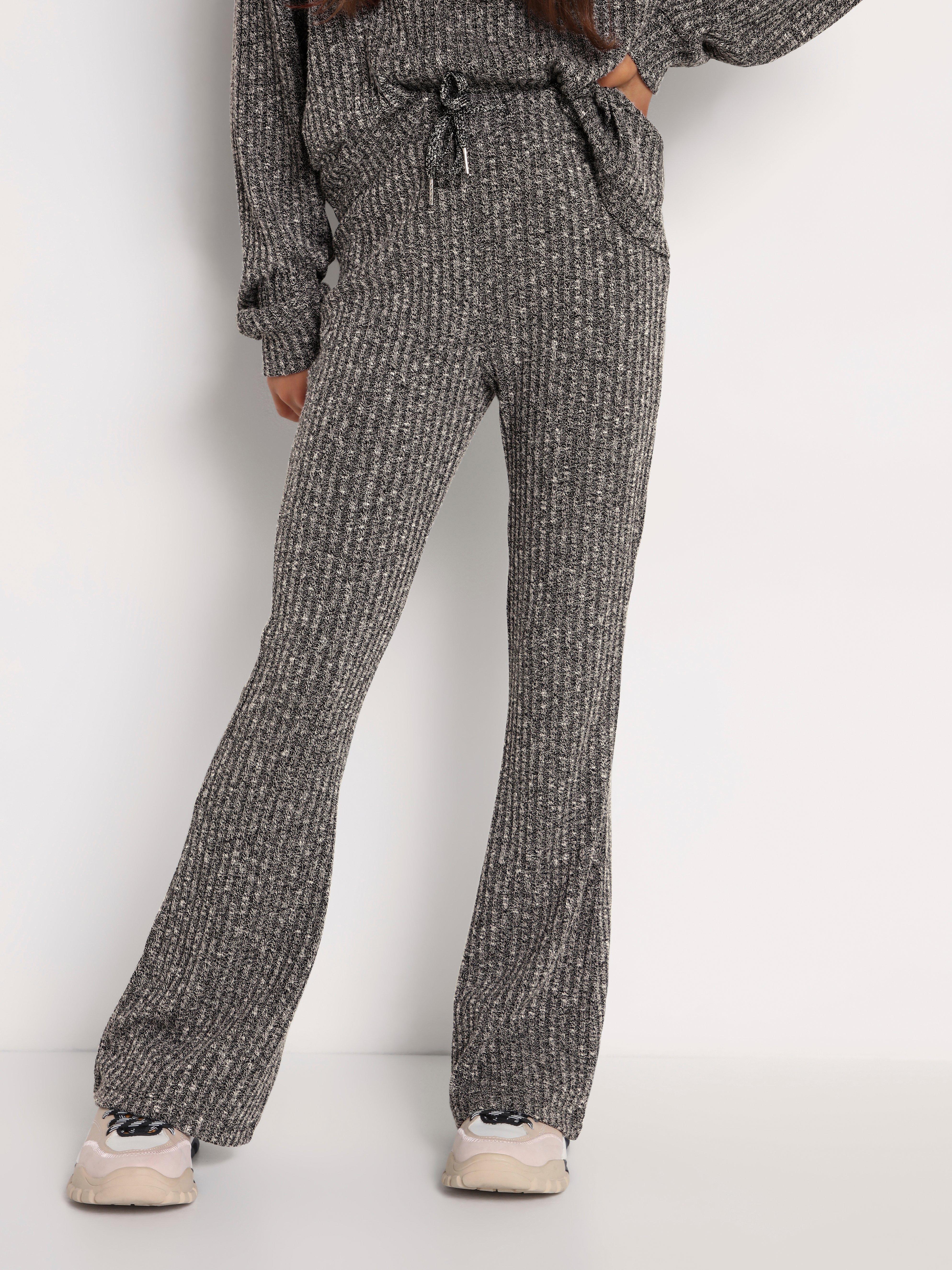 ribbed flare trousers