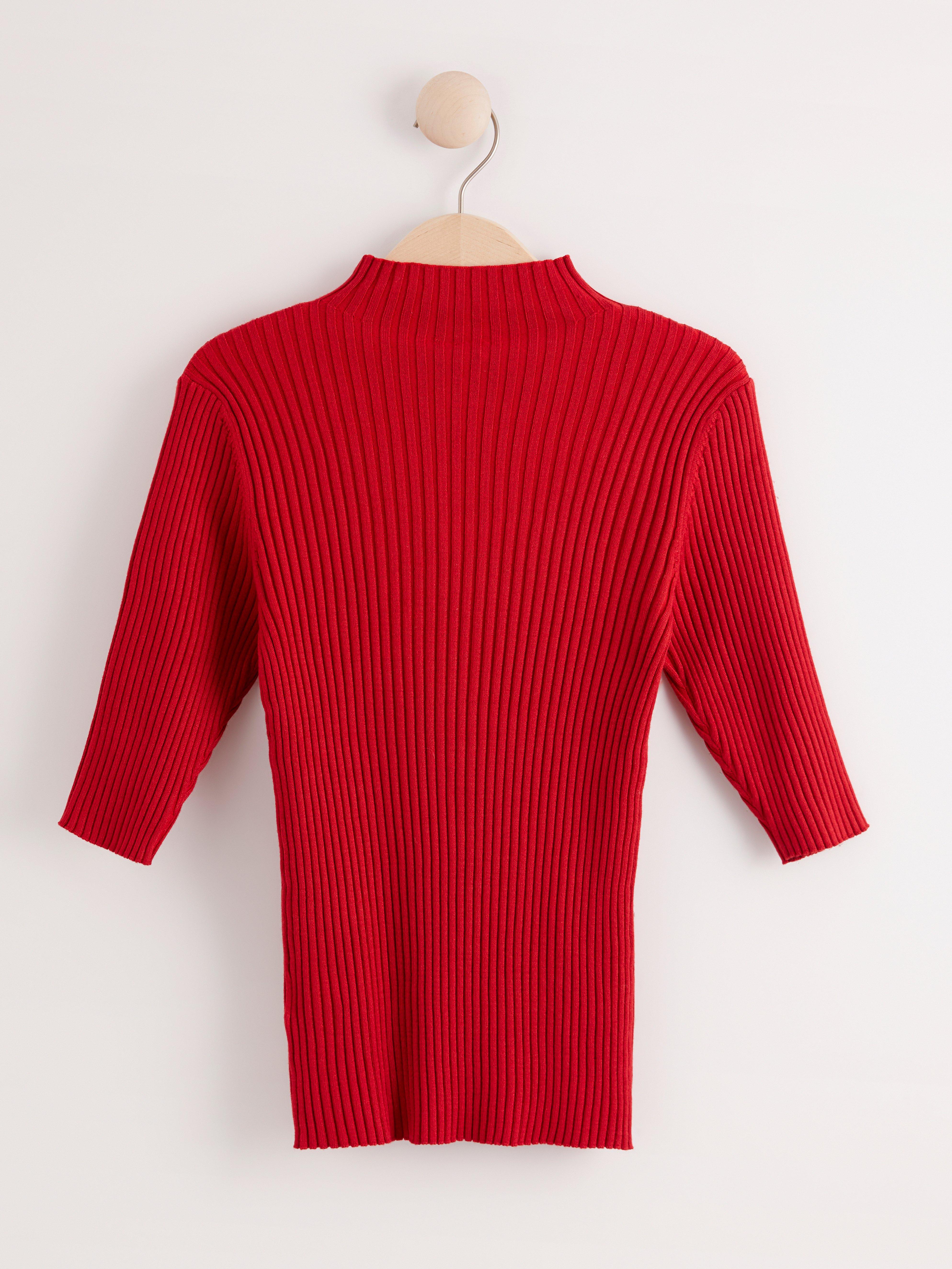 Rib-knit mock neck top | Lindex