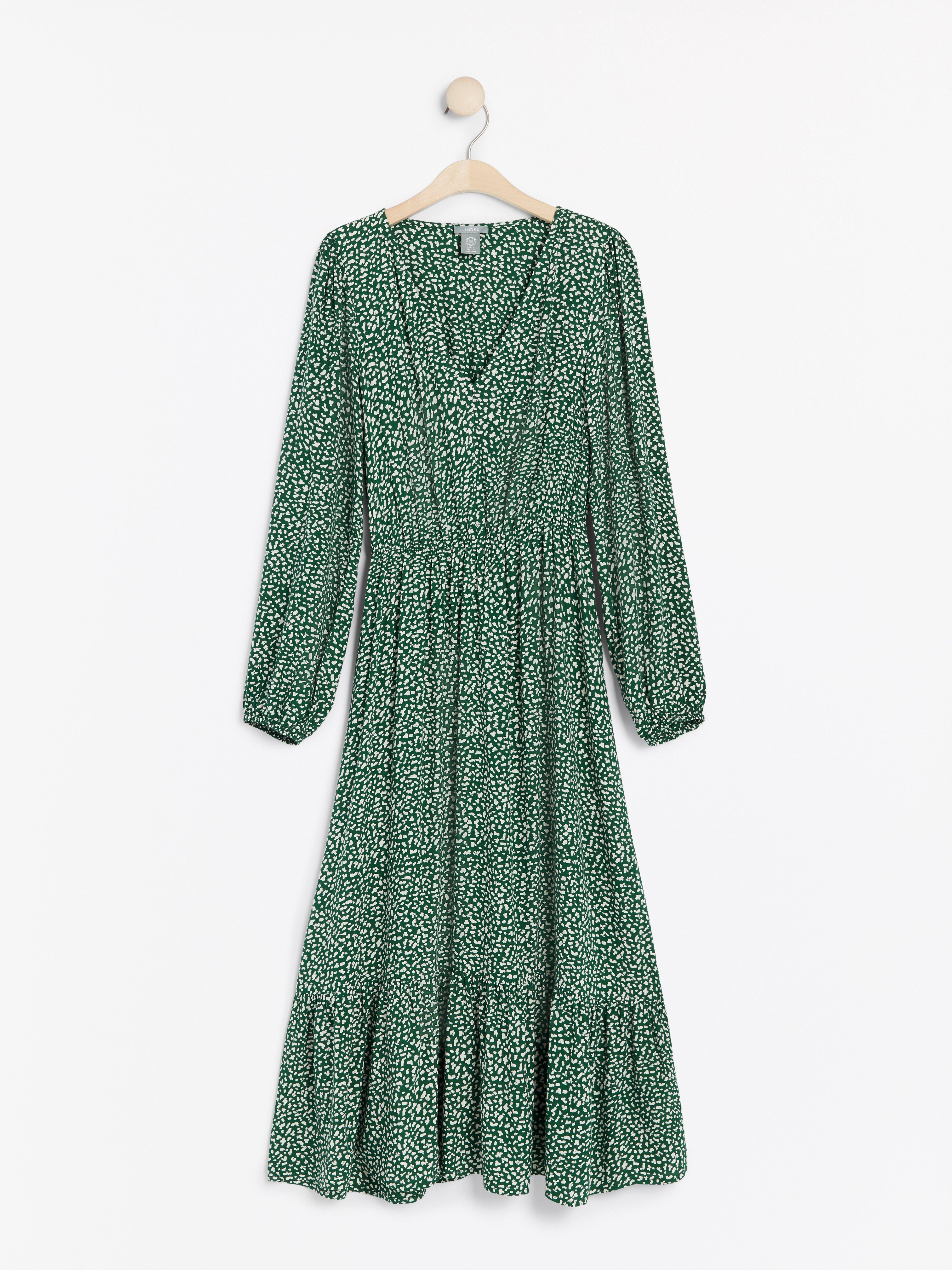 Patterned v-neck dress | Lindex
