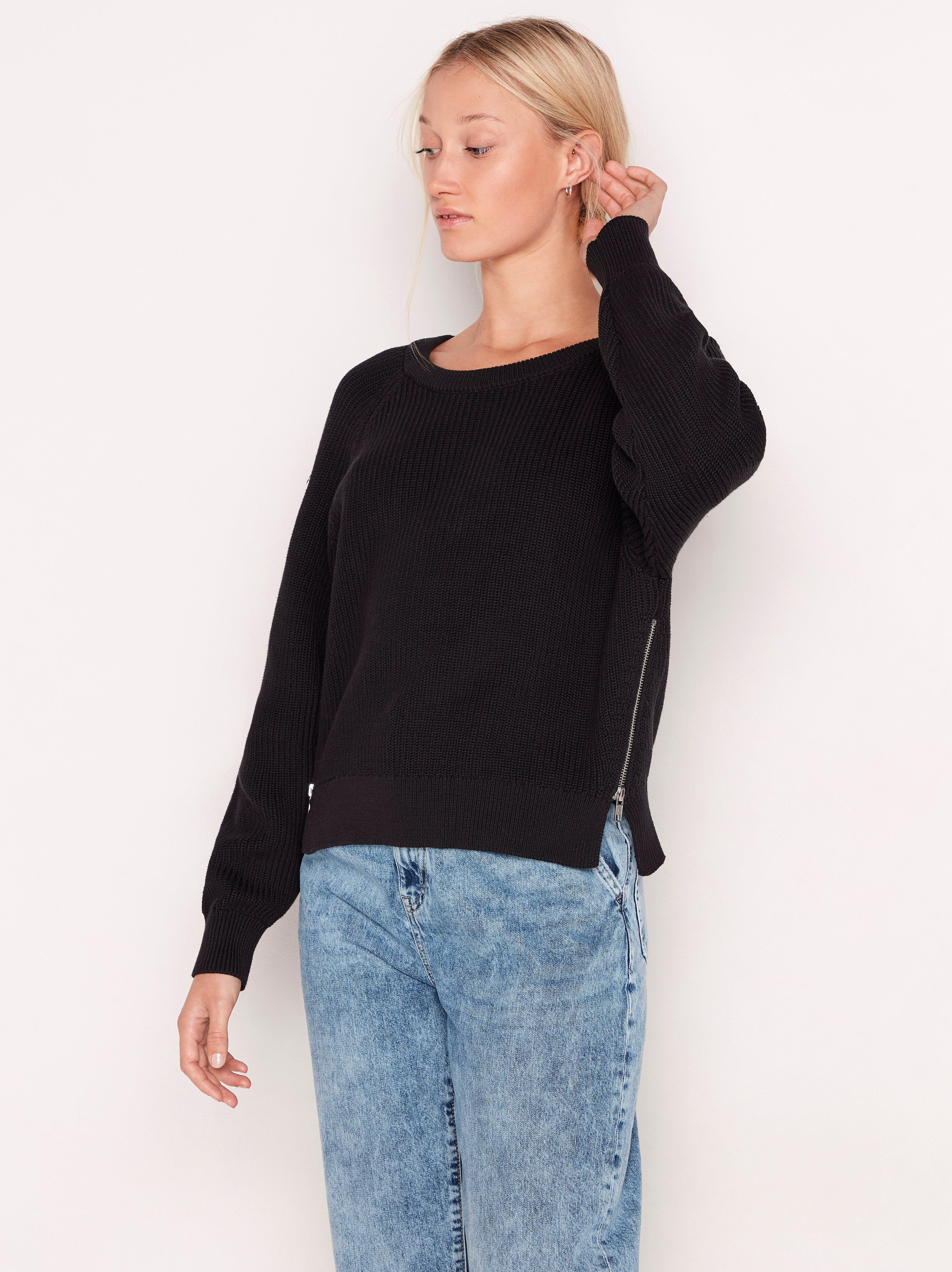 black jumper with zip