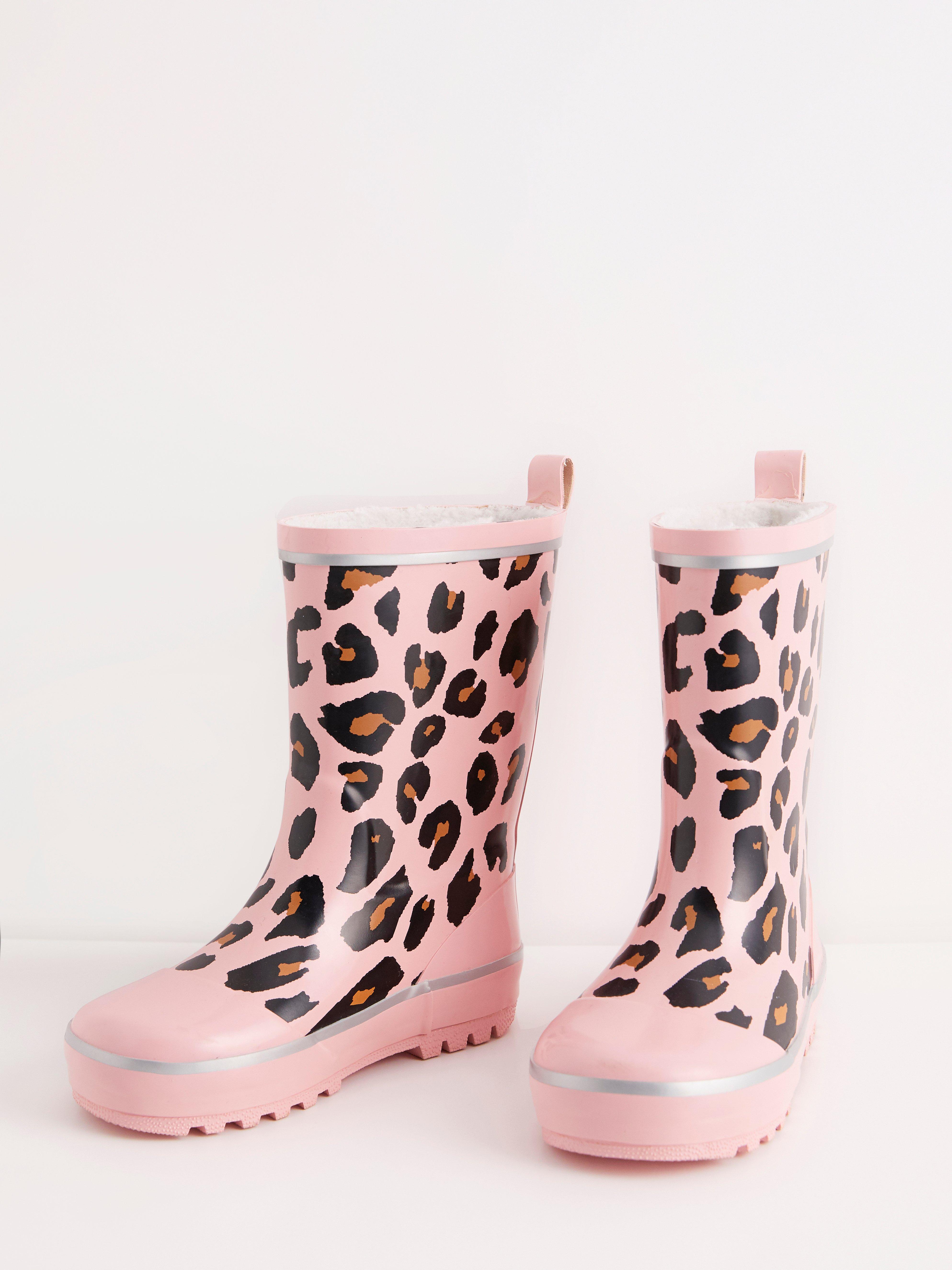 leopard rubber boots