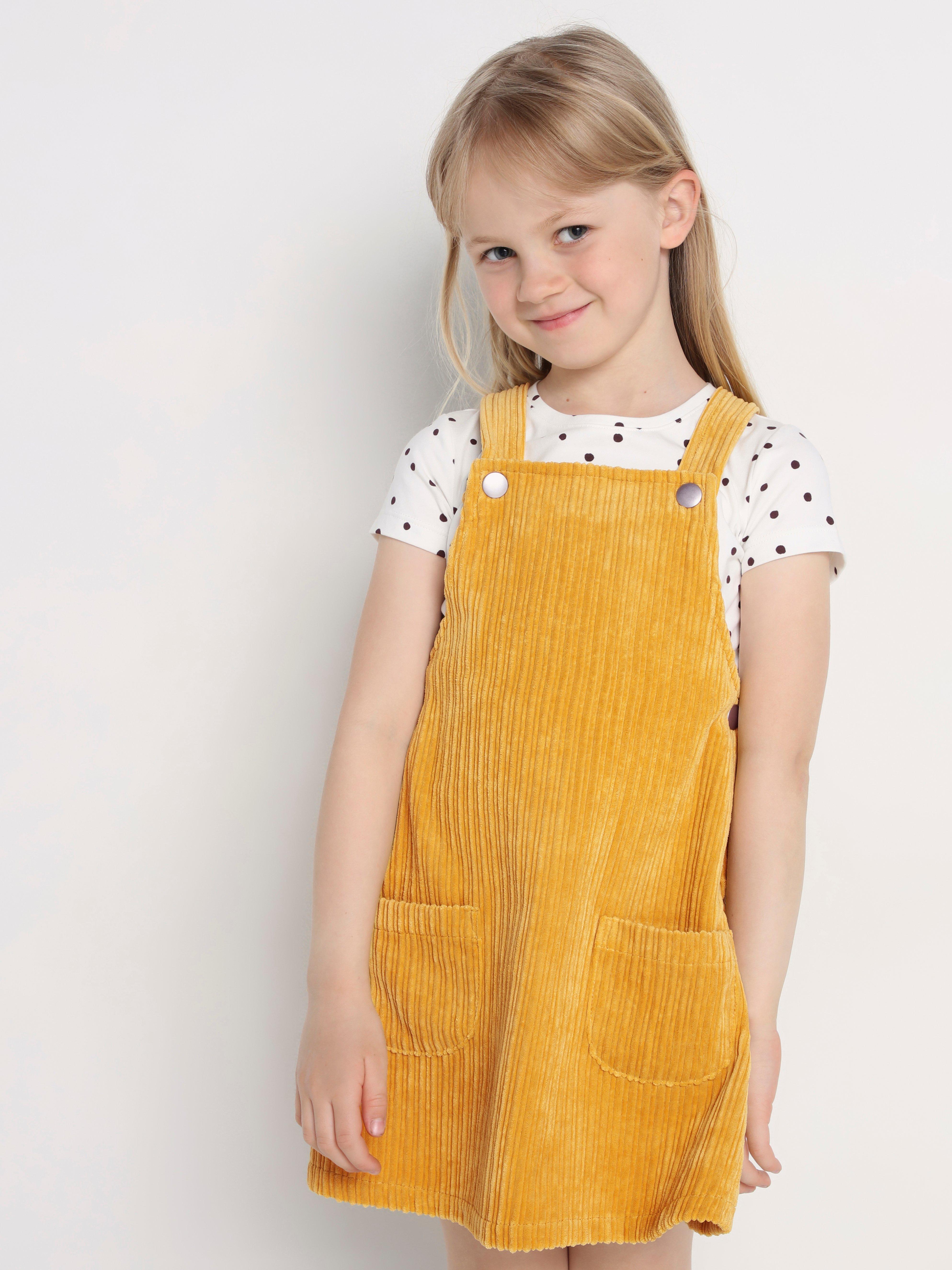 cord dungaree dress