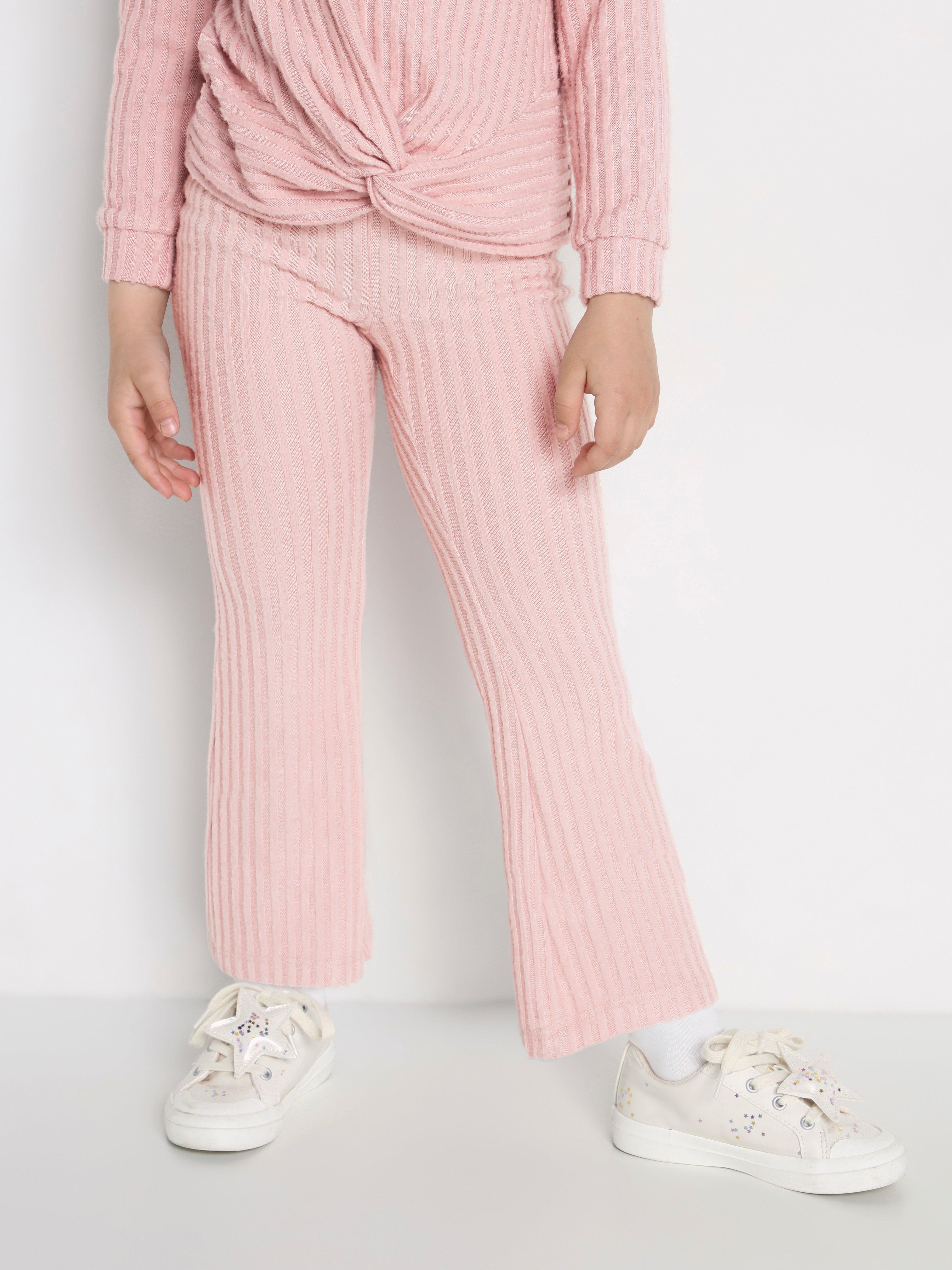baby pink flared trousers