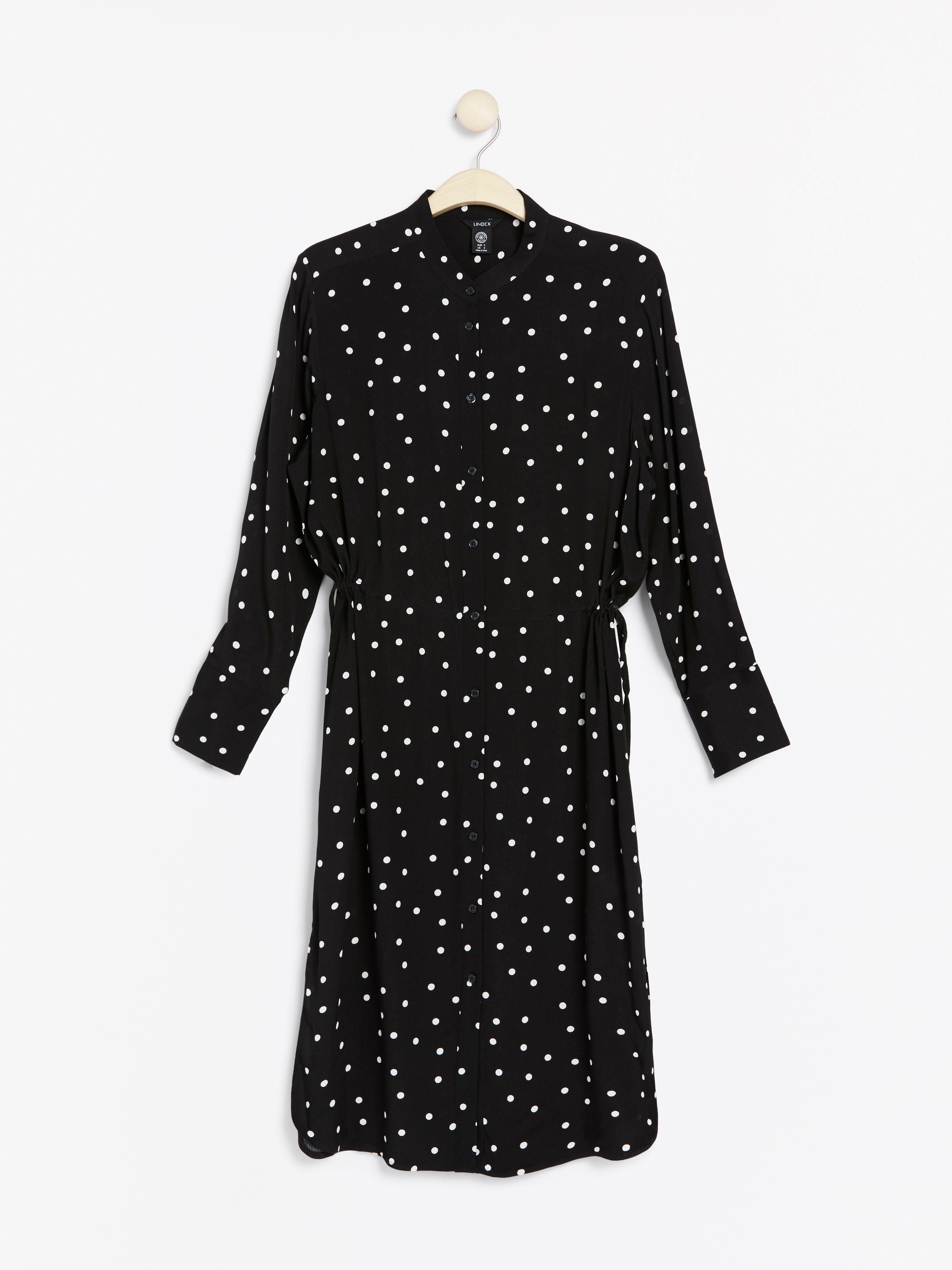 monochrome polka dot dress