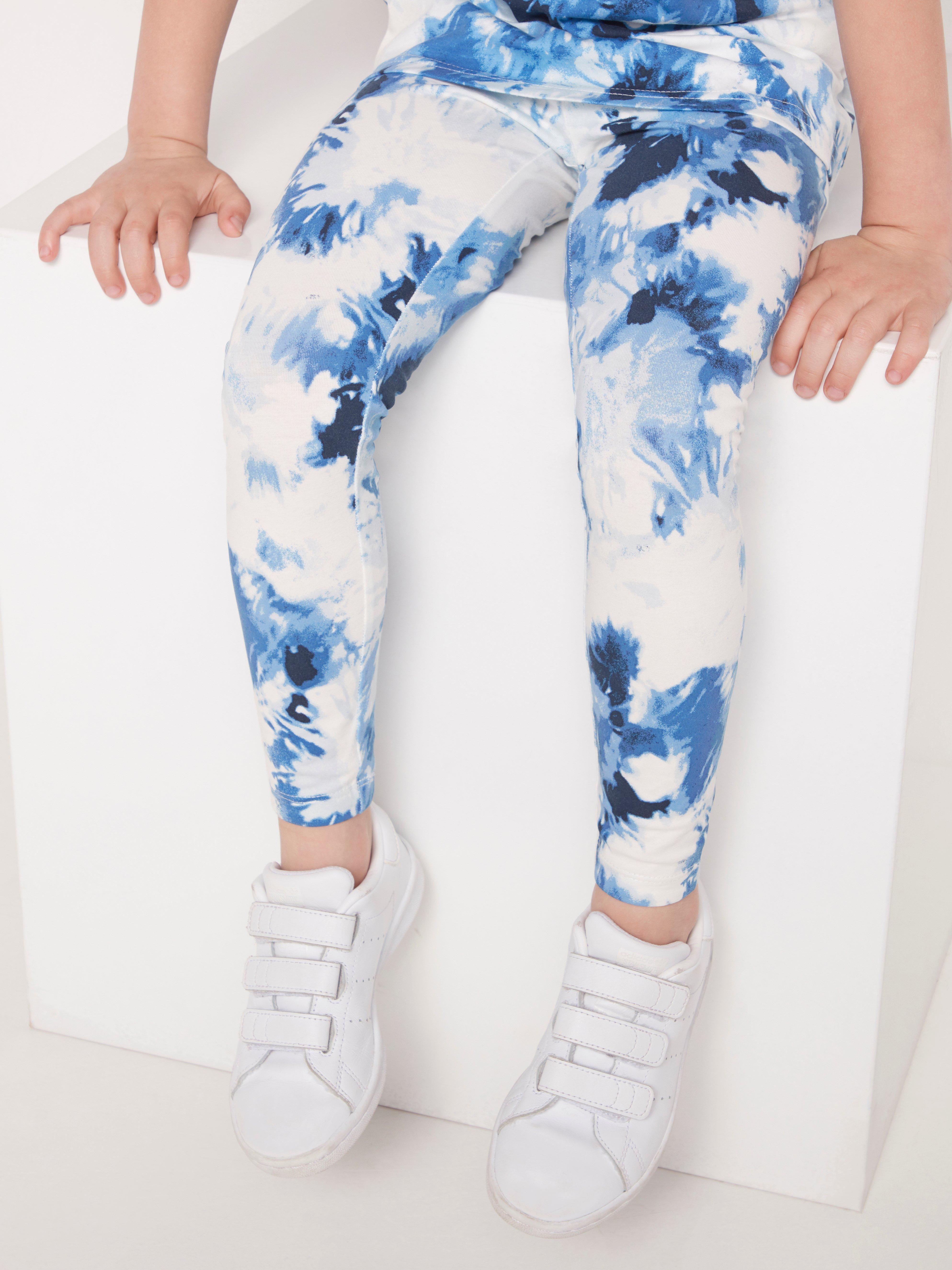 blue tie dye leggings