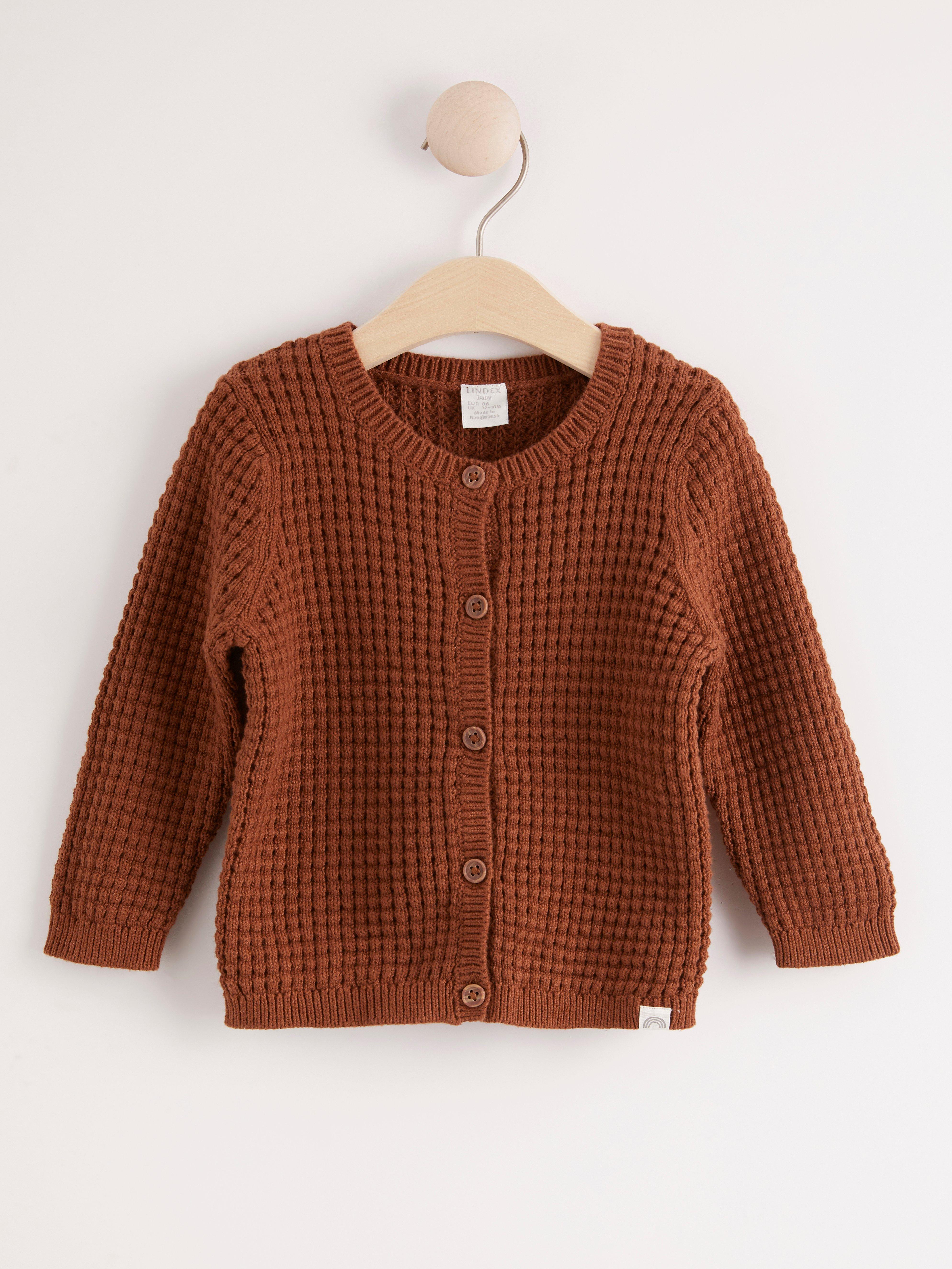 waffle knit cardigan