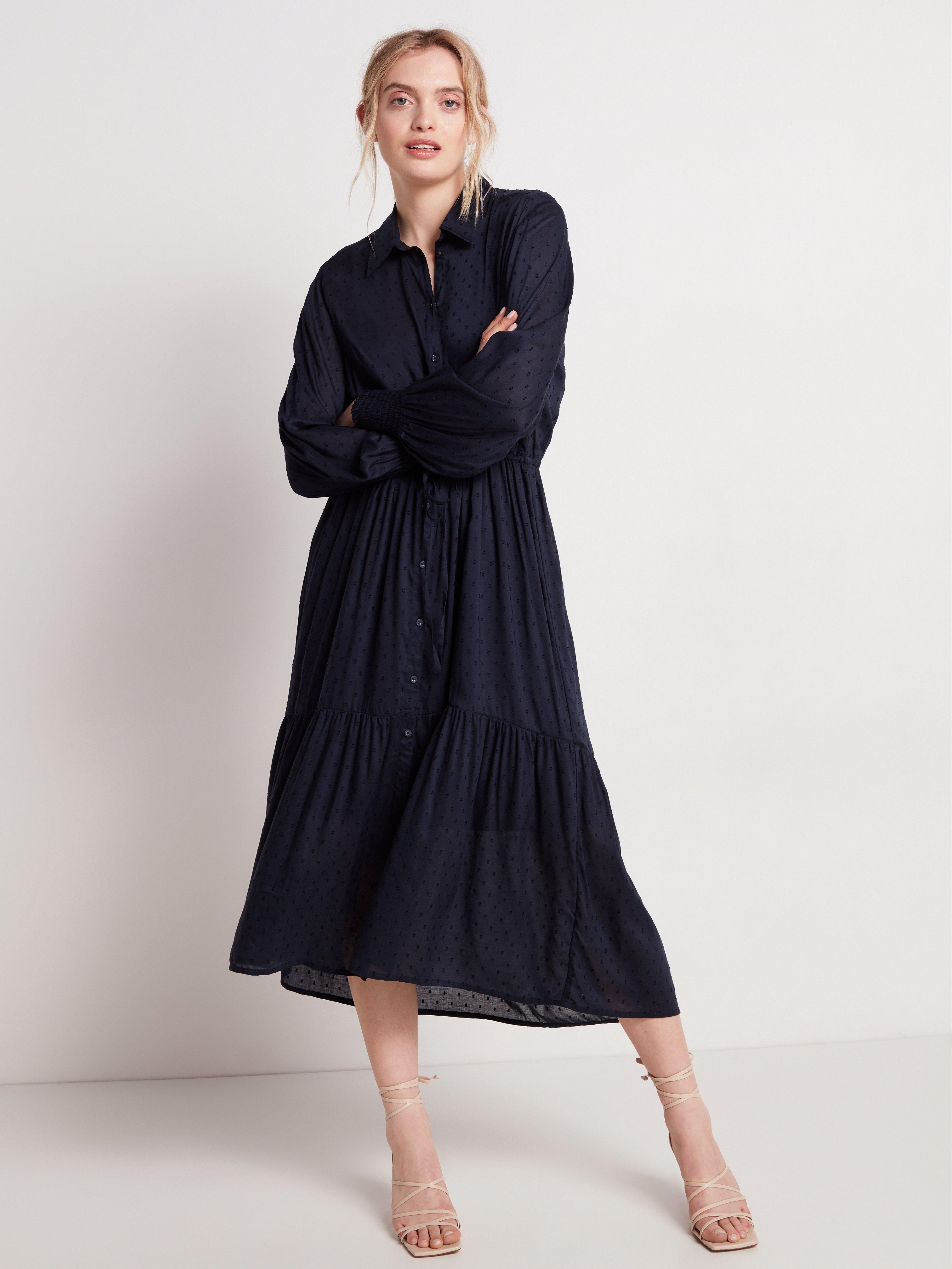 leading role navy blue maxi dress