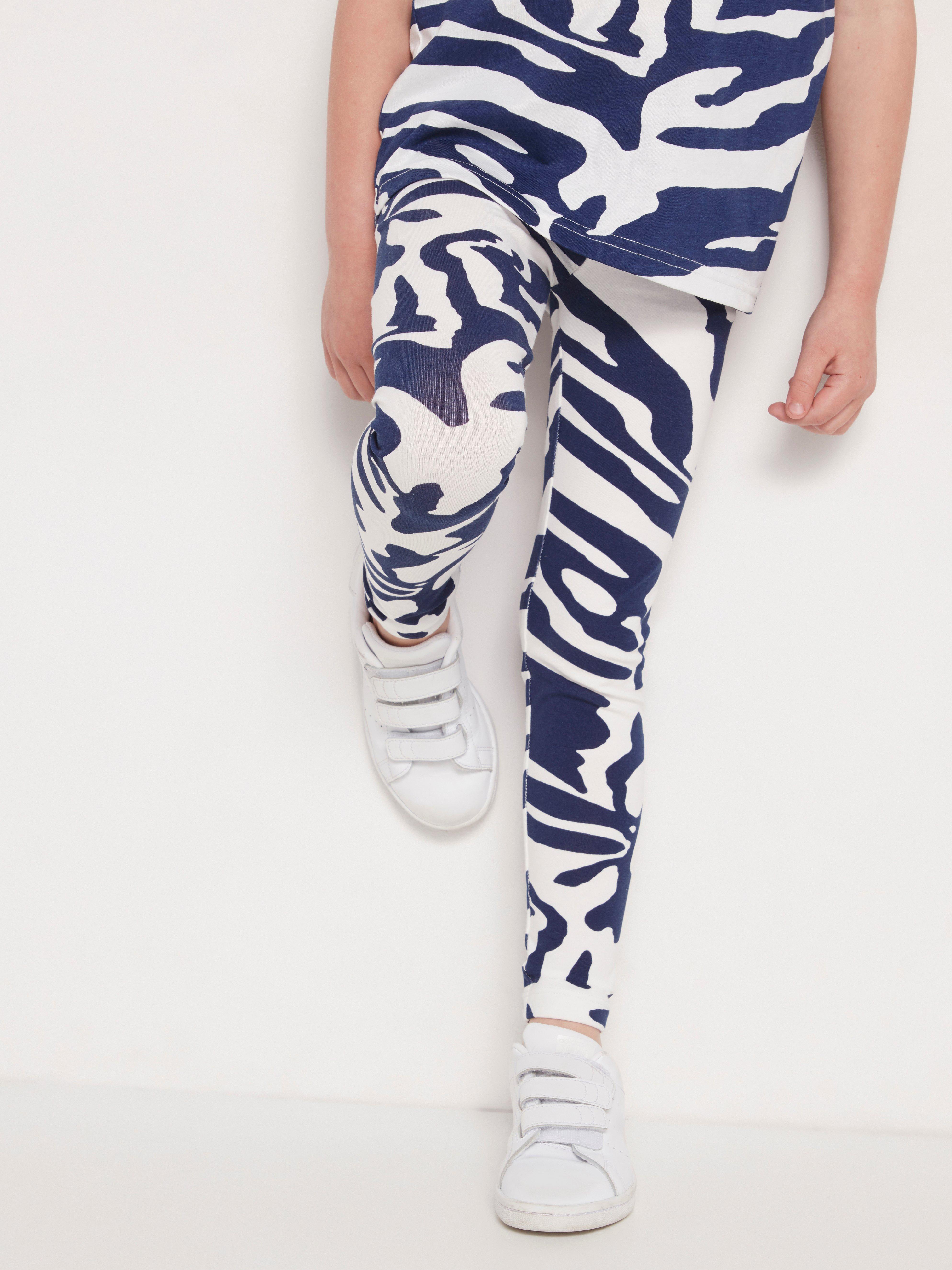 blue and white leggings