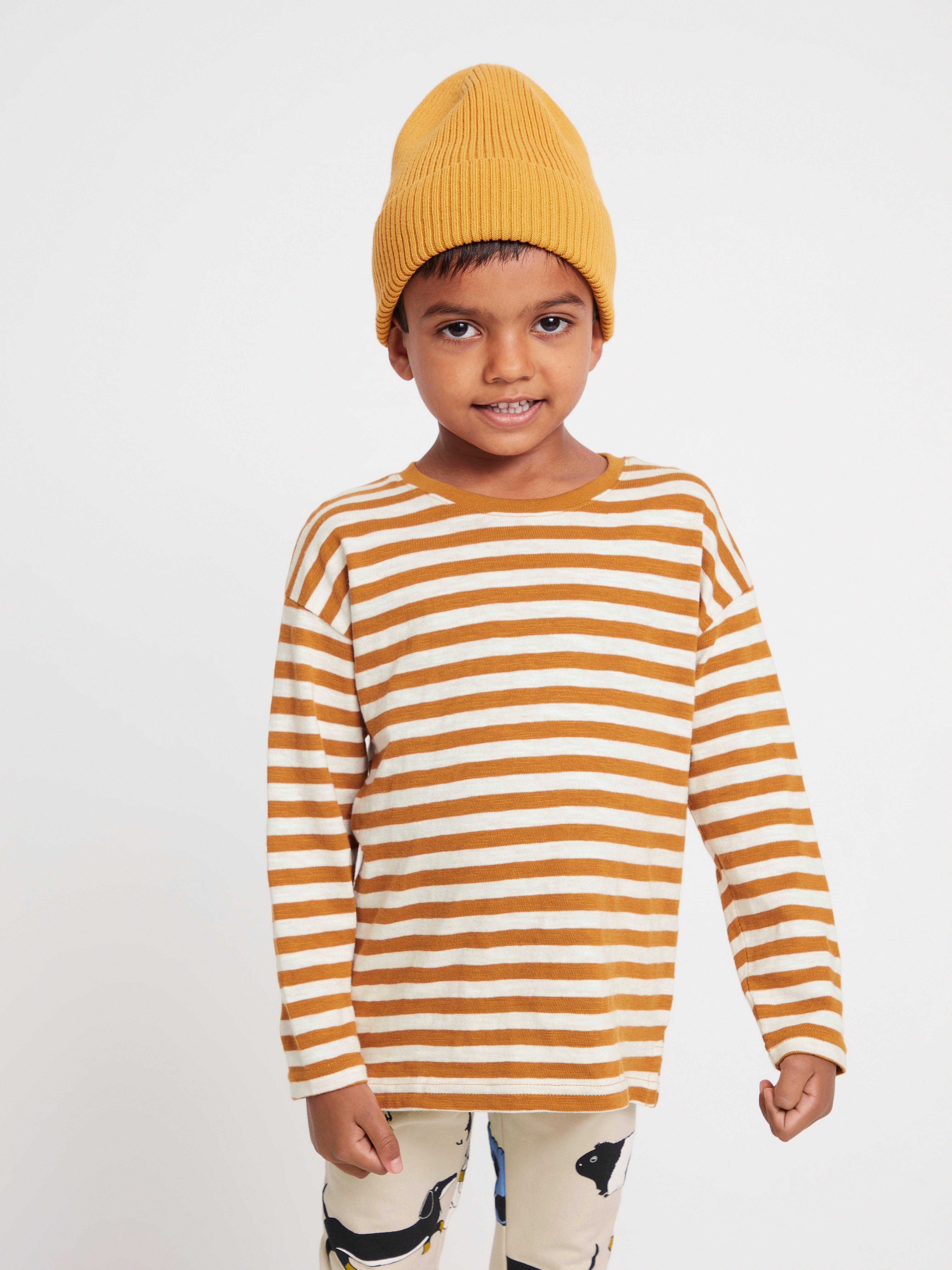yellow striped long sleeve top