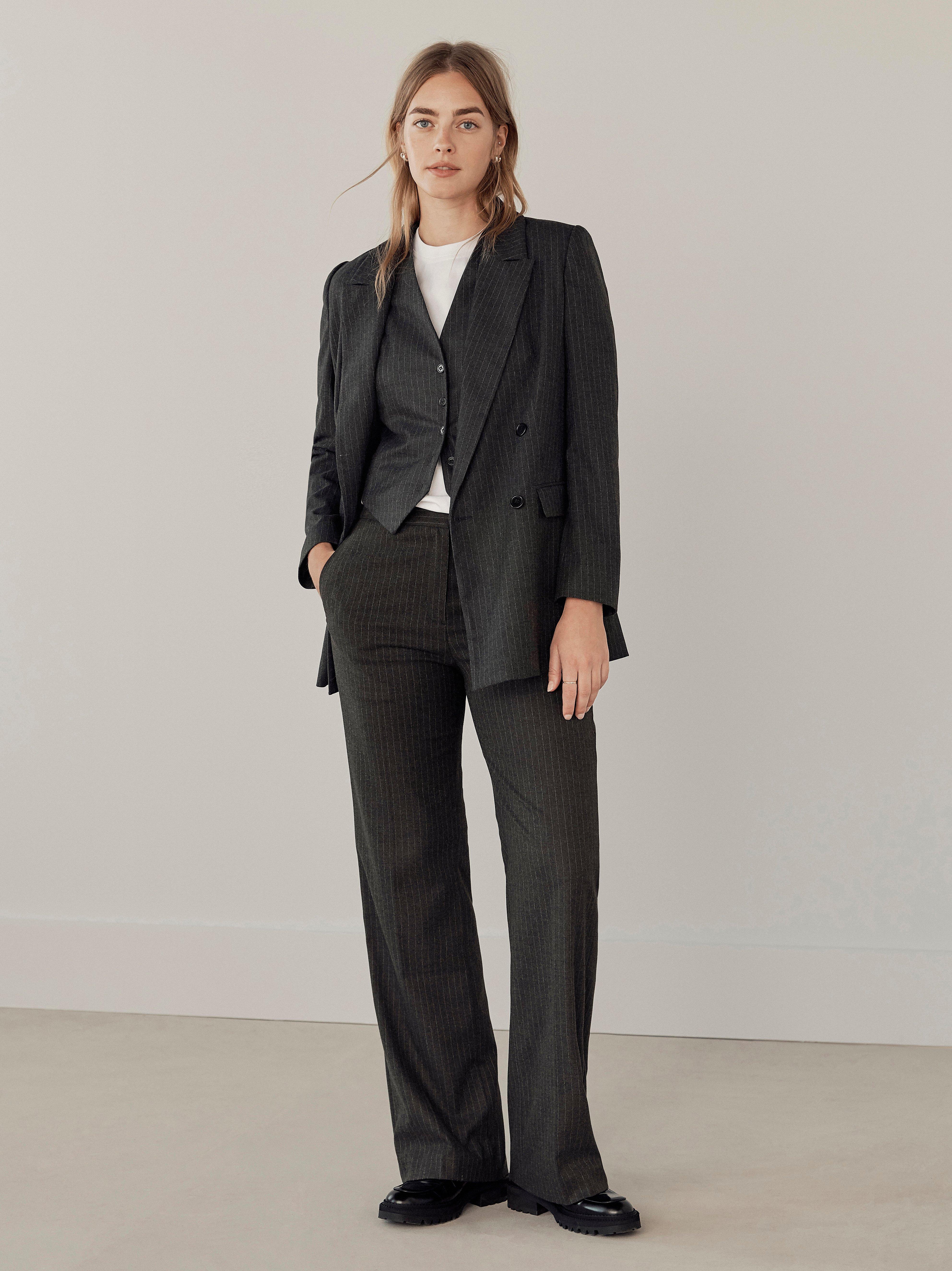 pinstripe suit trousers