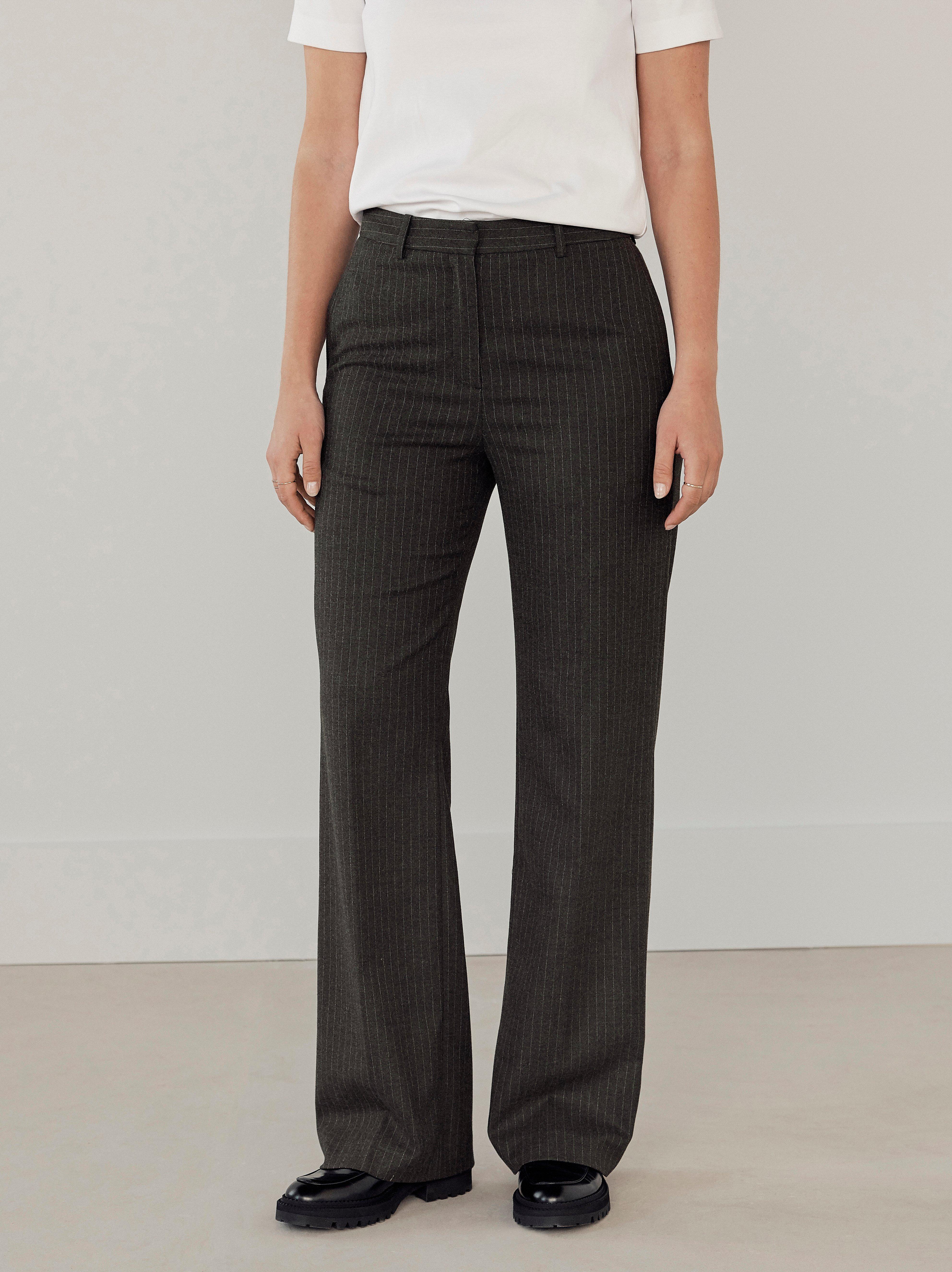 pinstripe suit trousers