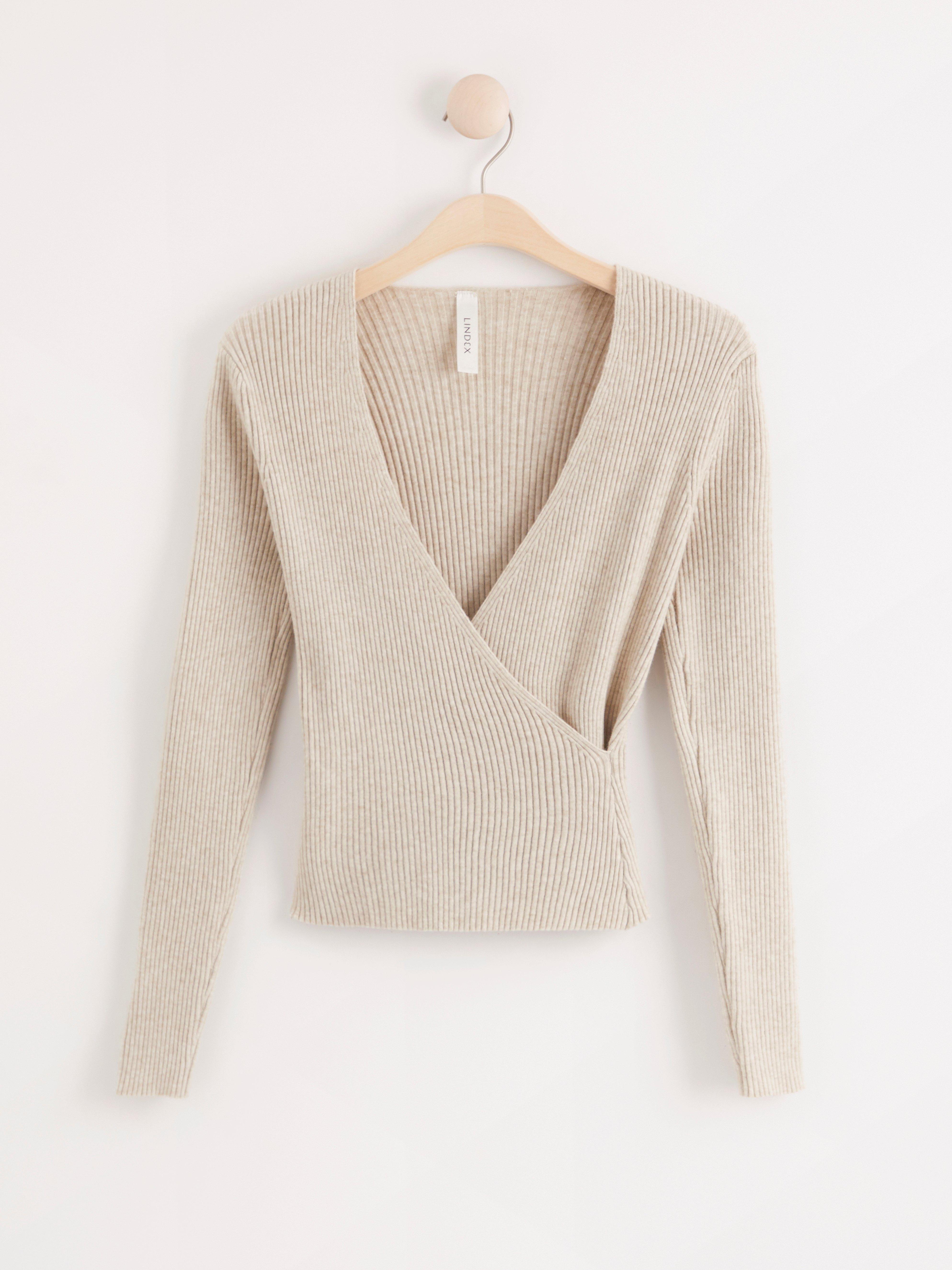 white wrap jumper
