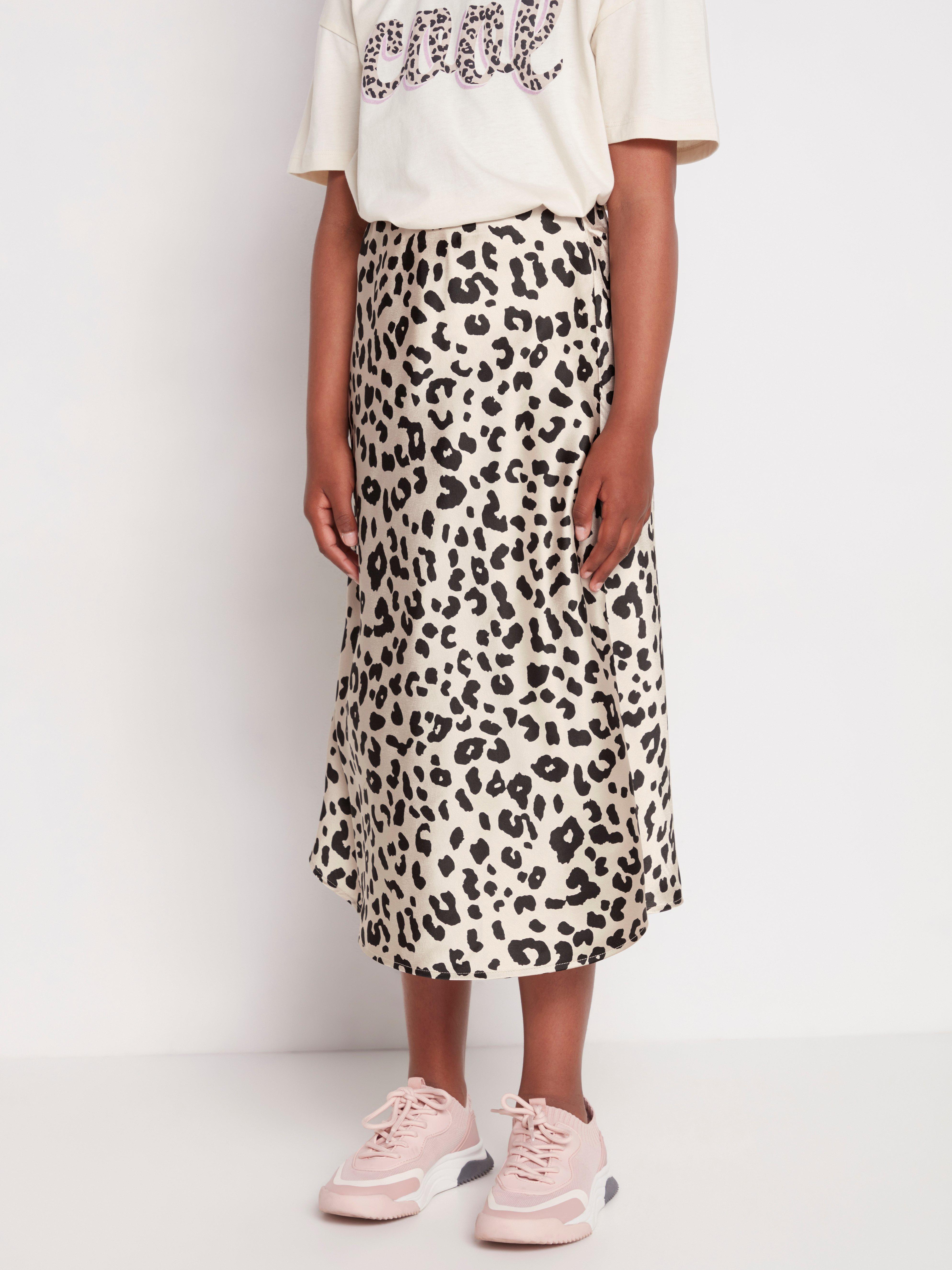 flowy leopard skirt