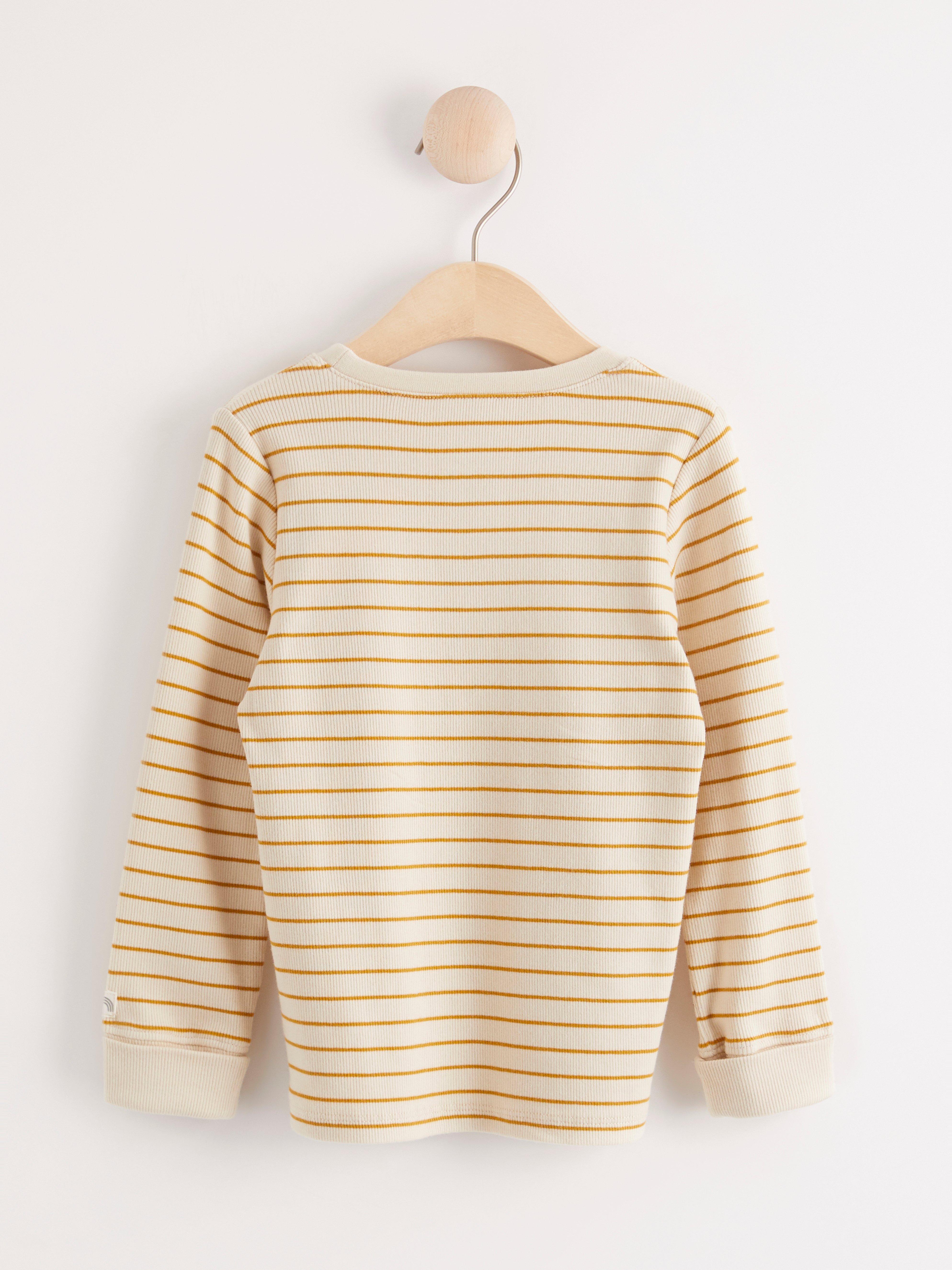 yellow ribbed long sleeve top