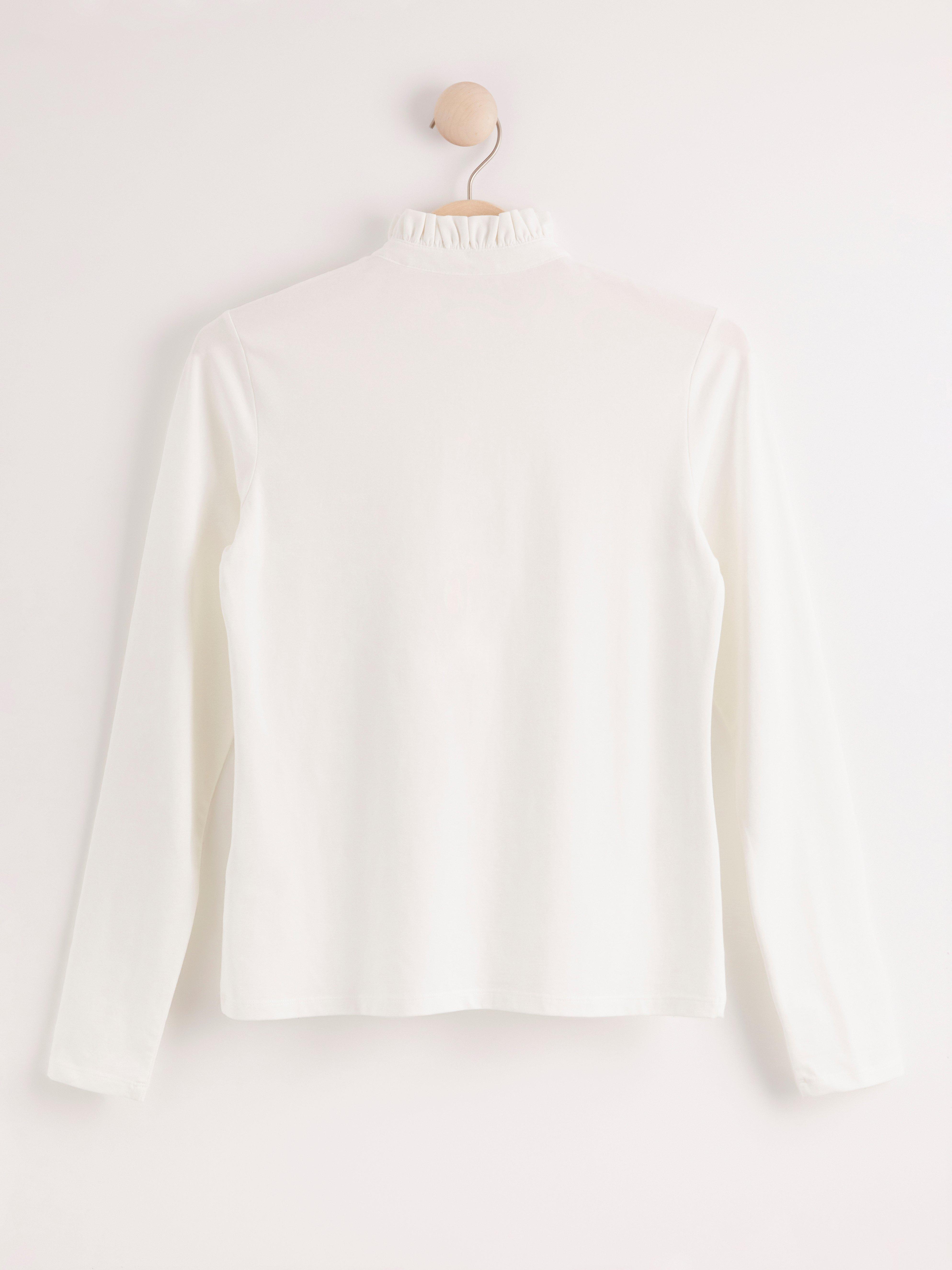 Long sleeve jersey top with frill 