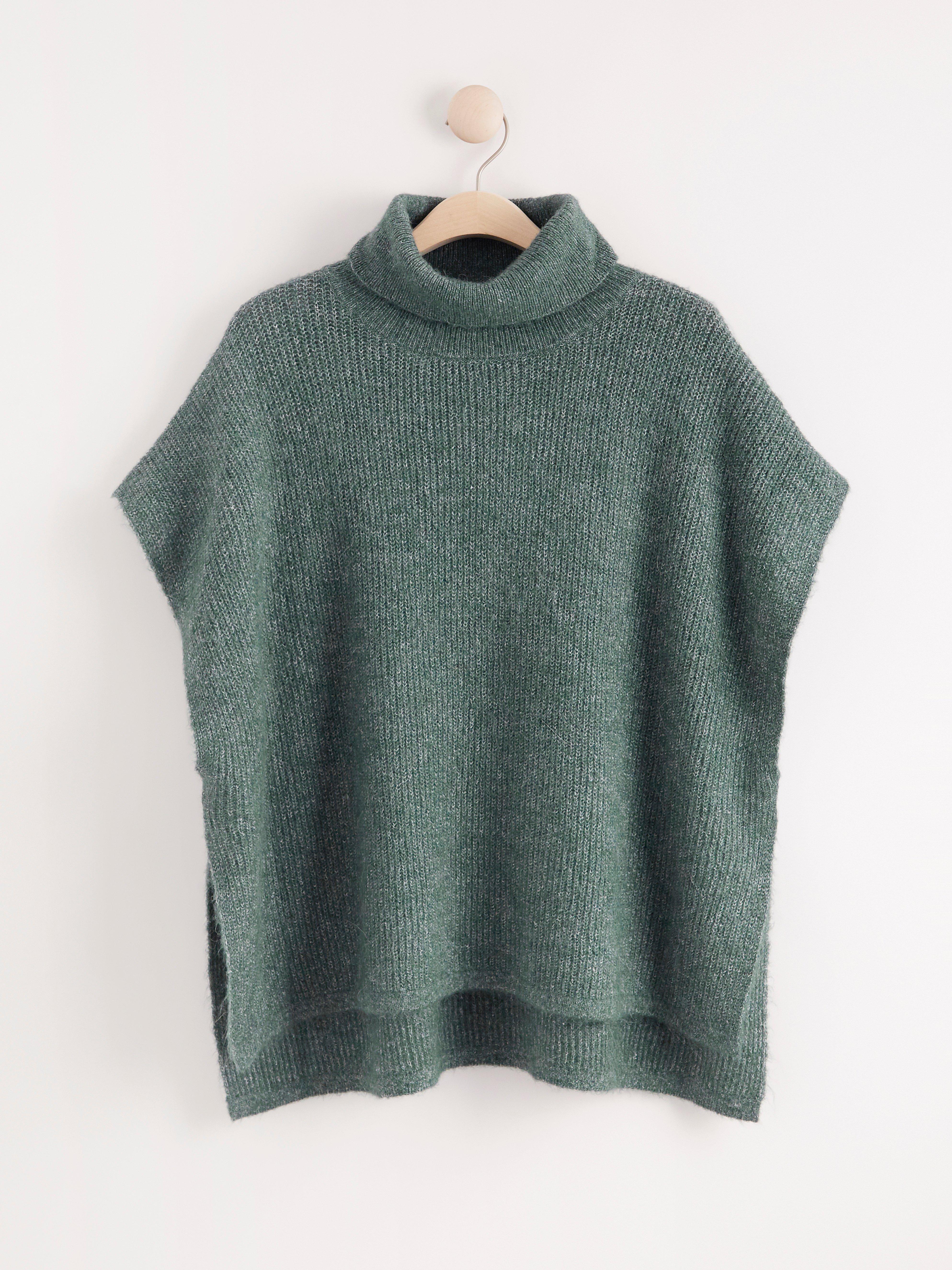 Poncho - Dame - Grønn