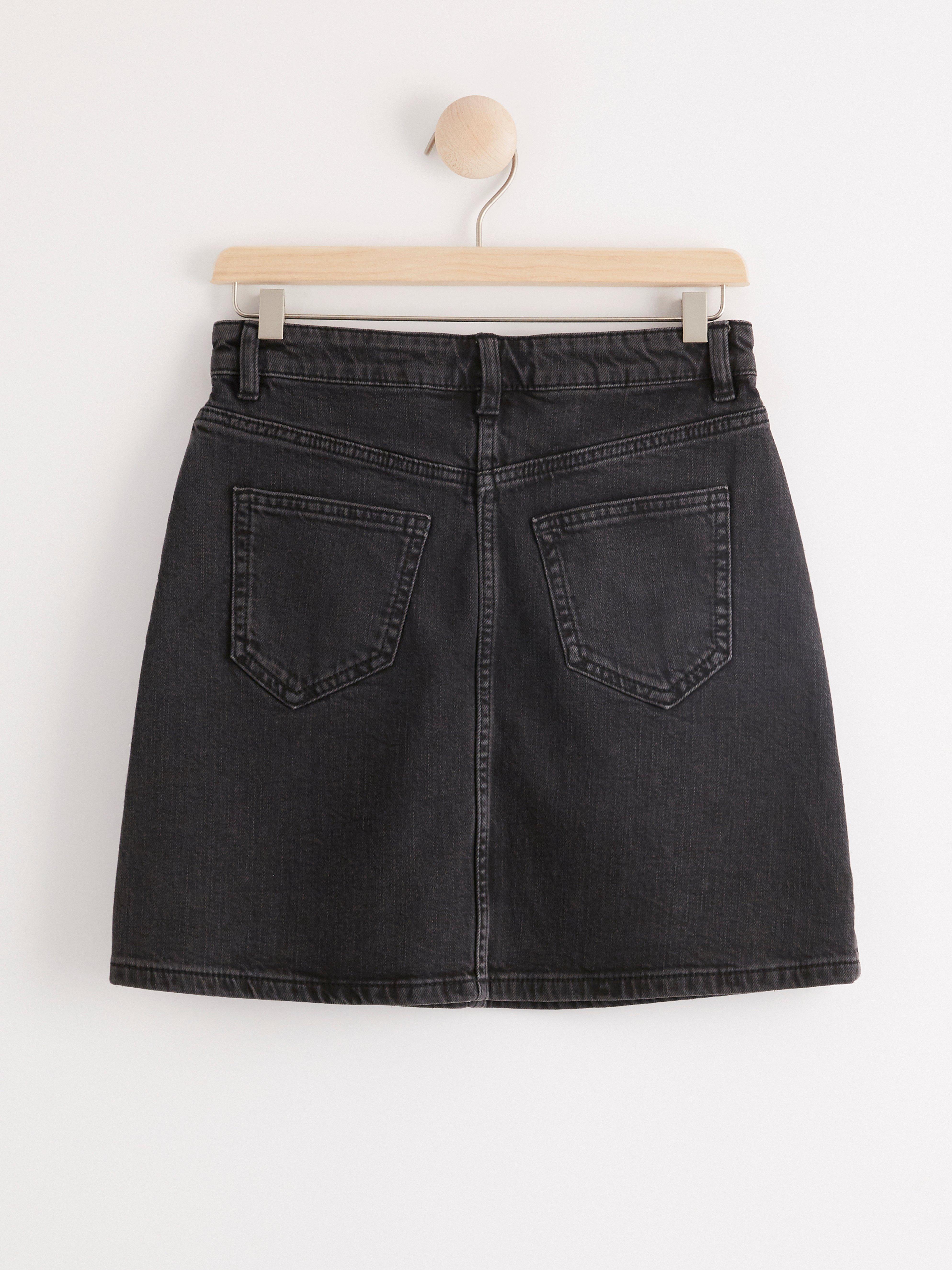 Denim Skirt With Black Gemstones Lindex Europe