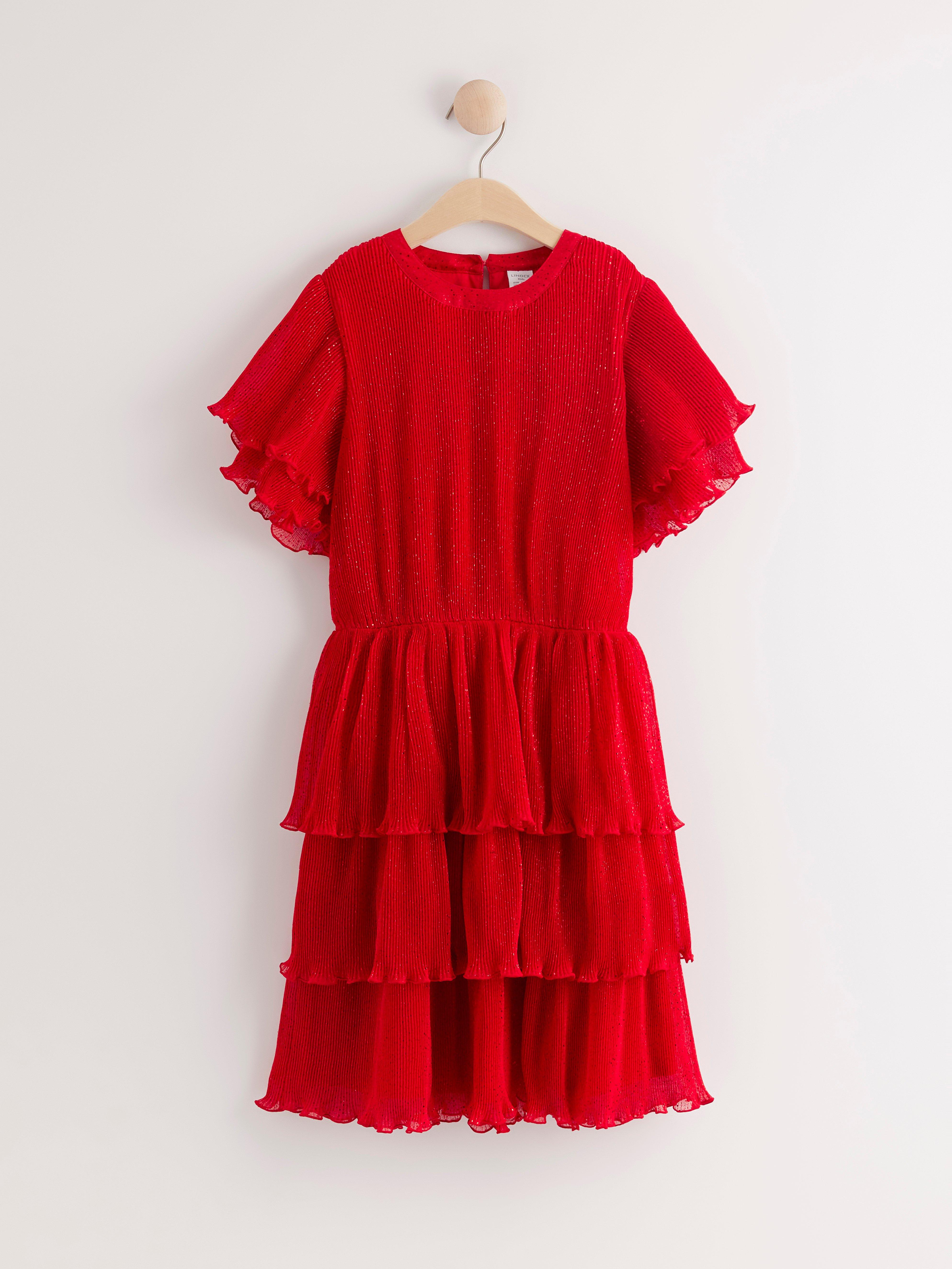 pleated chiffon dress