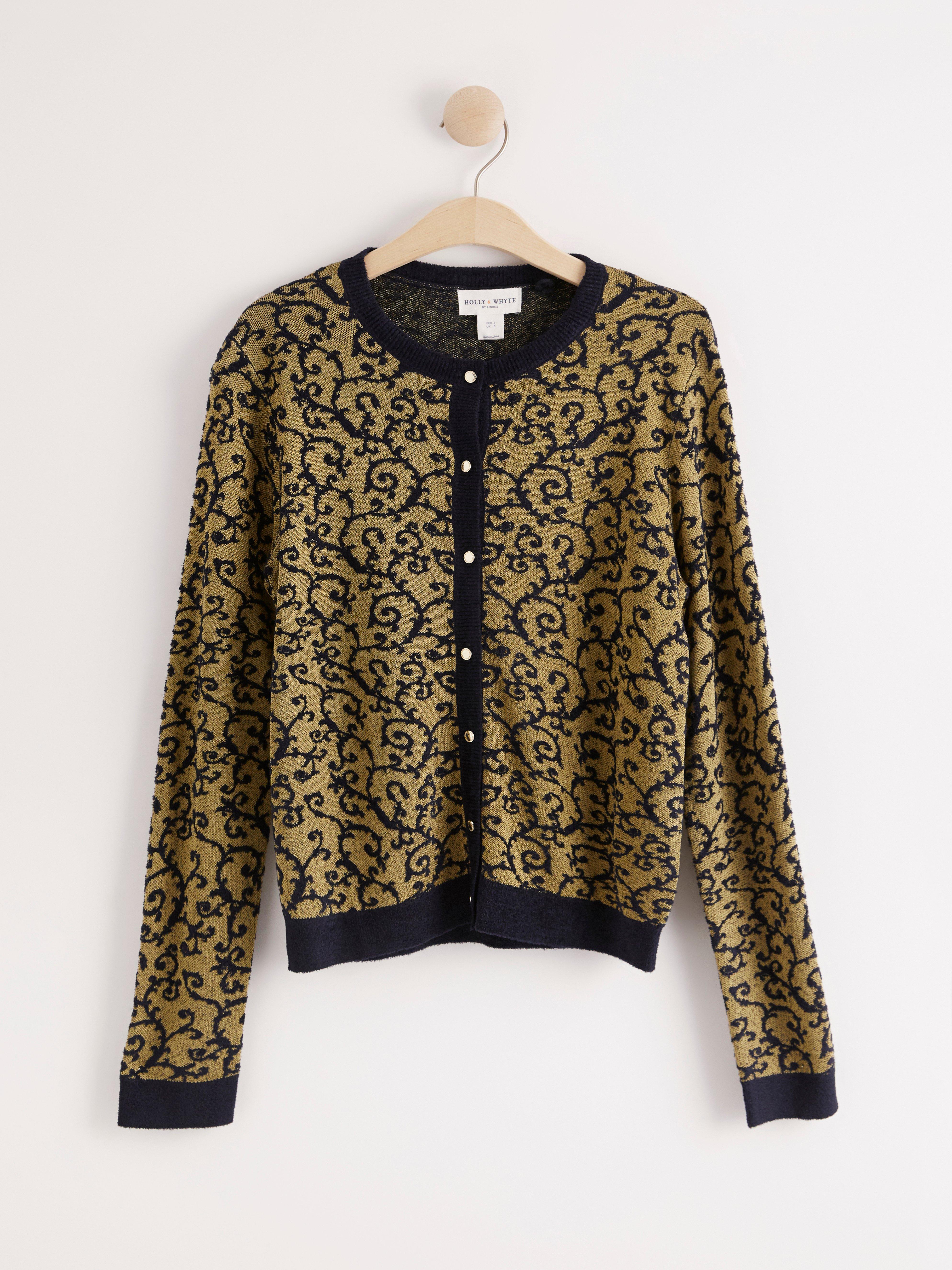jacquard knit cardigan