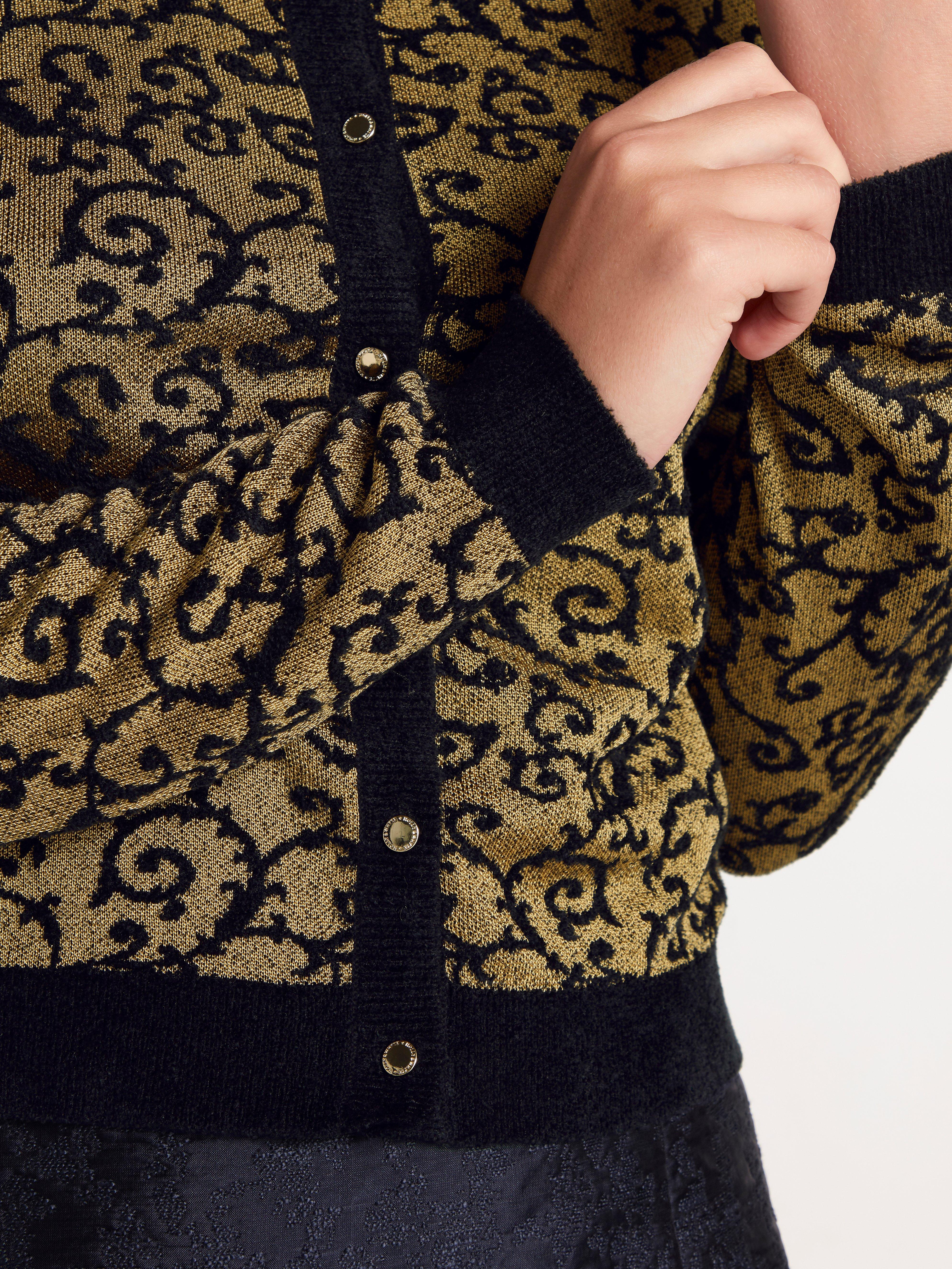 jacquard knit cardigan