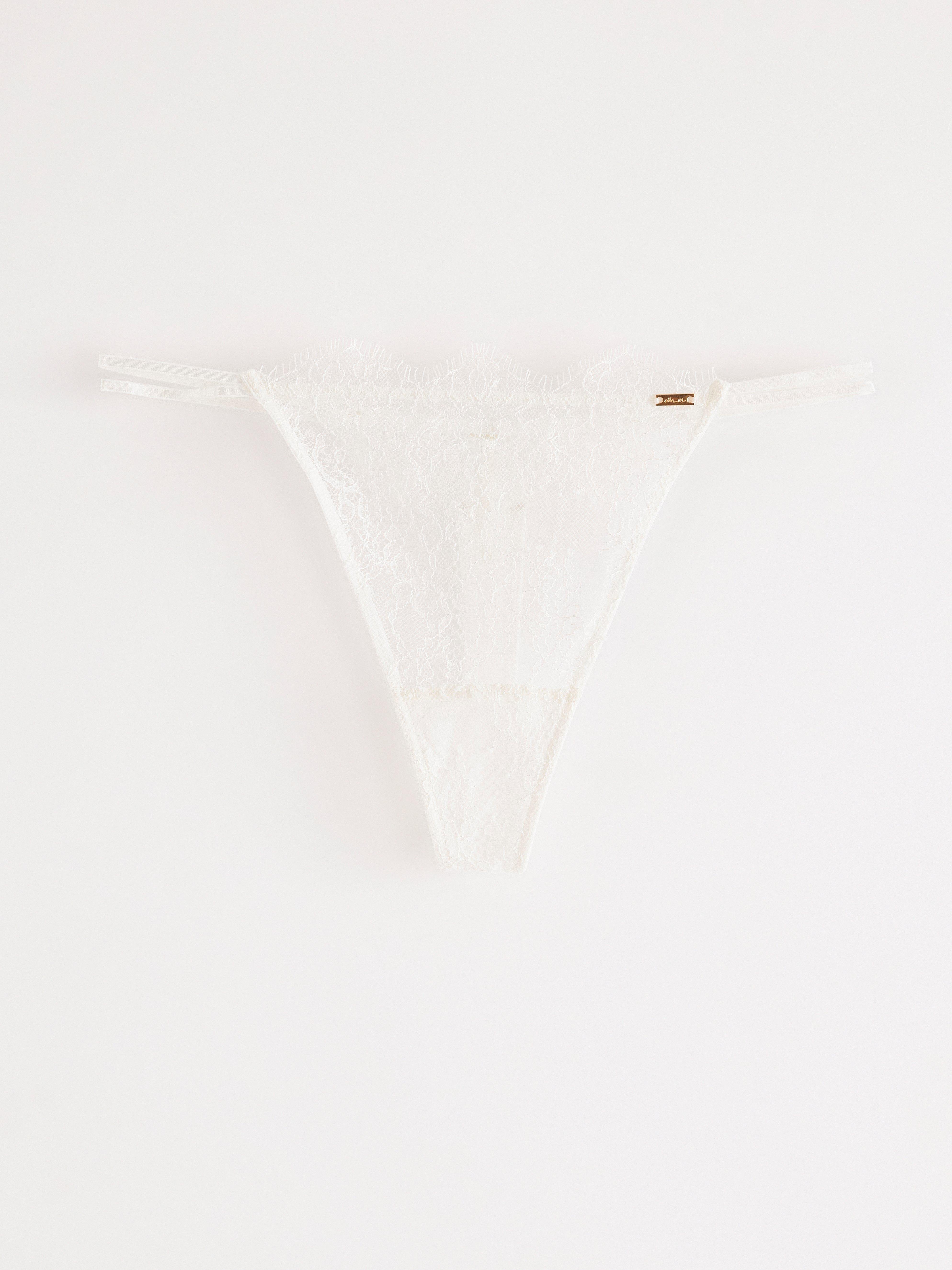 Stringtrosa low med spets | Lindex