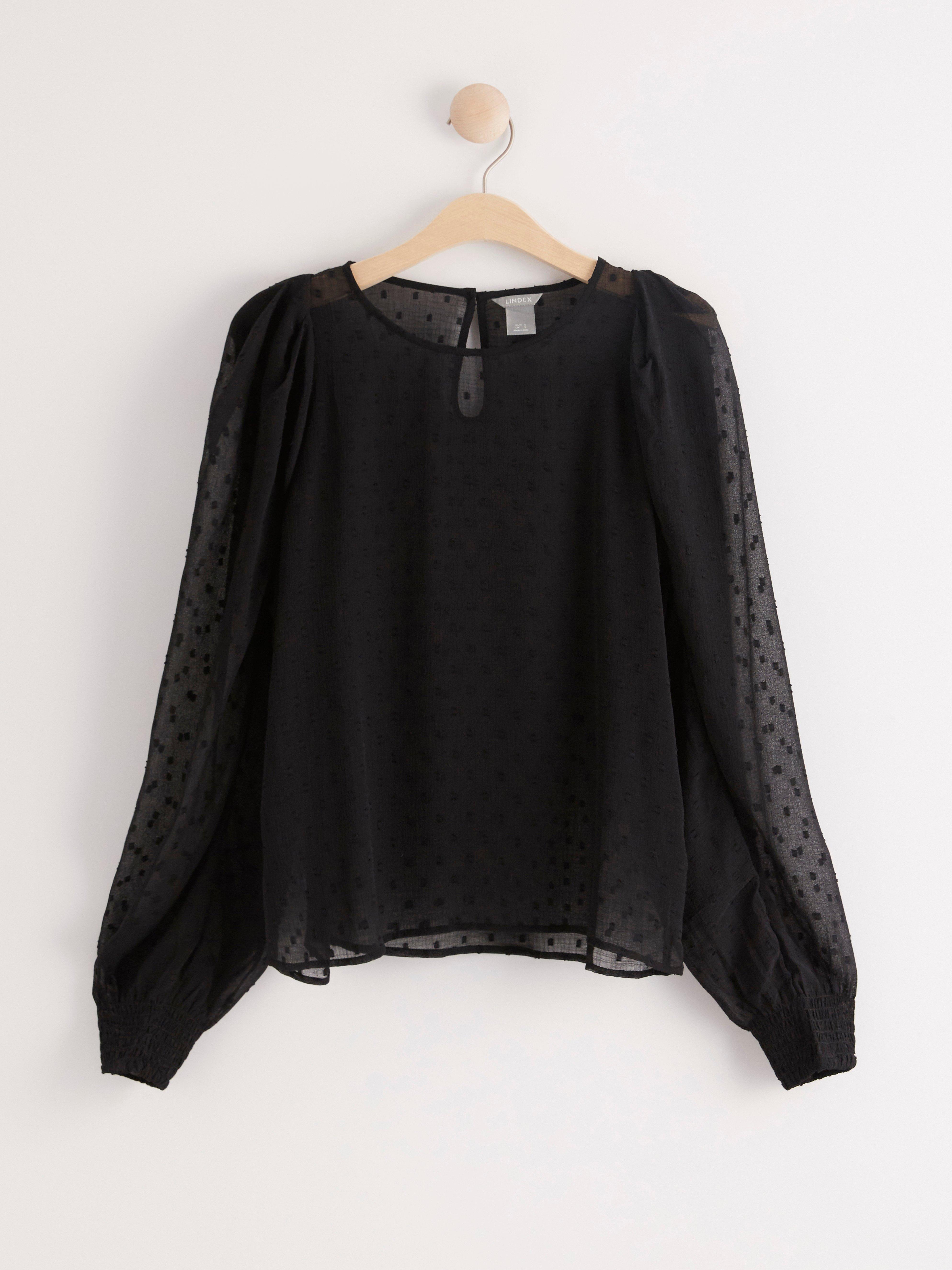 black chiffon top