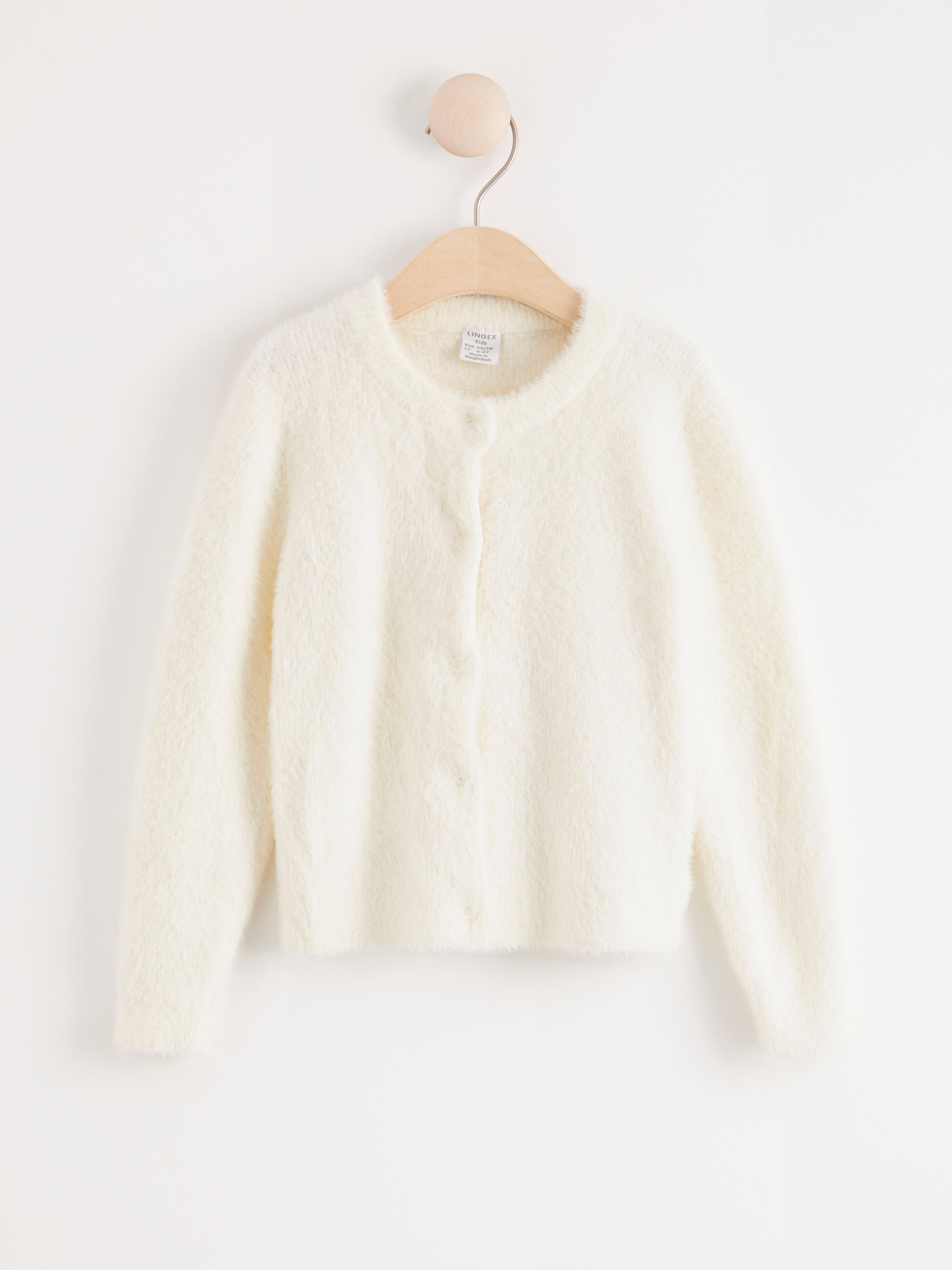 white fluffy cardigans