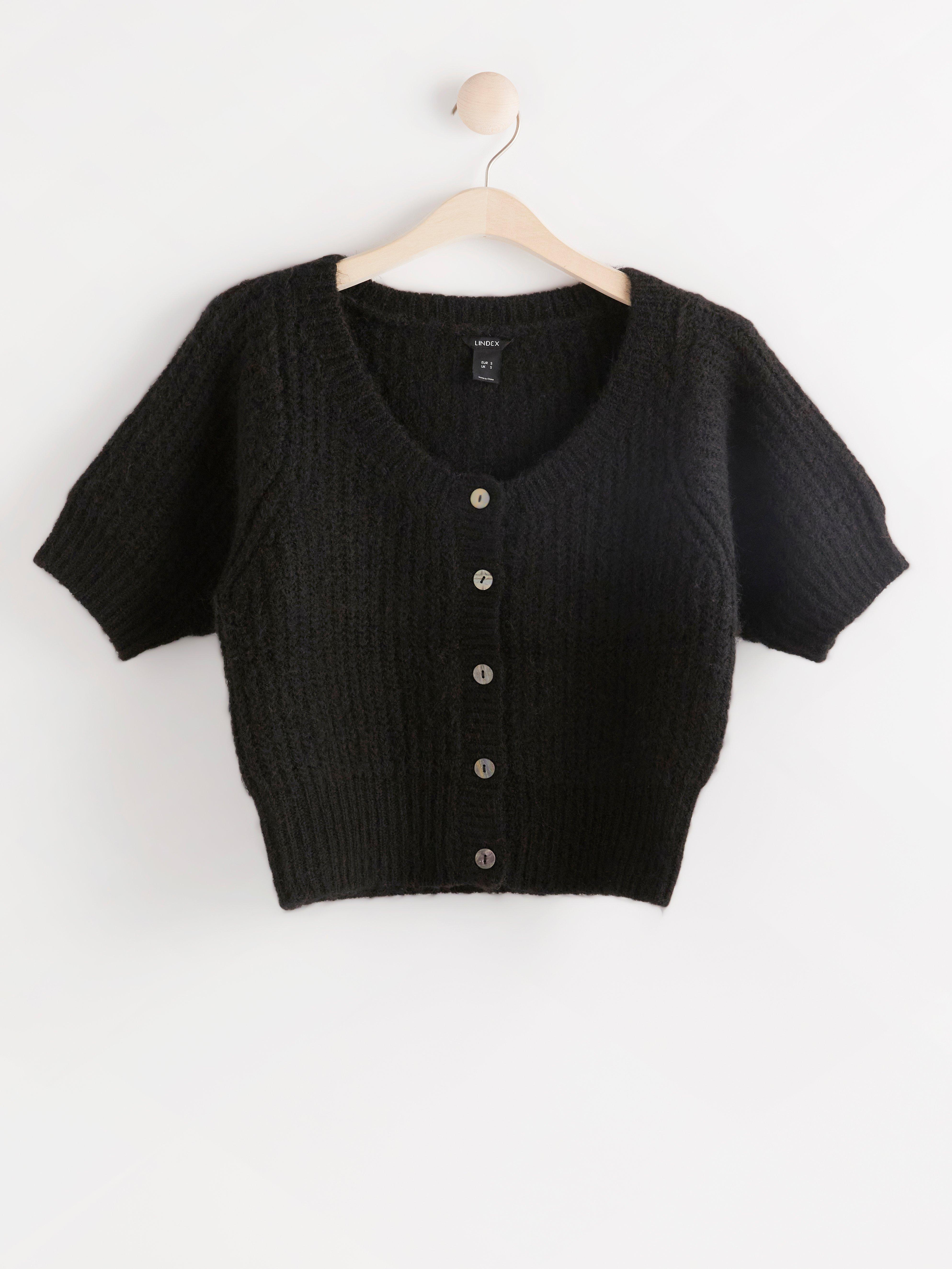 knit cardigan short sleeve