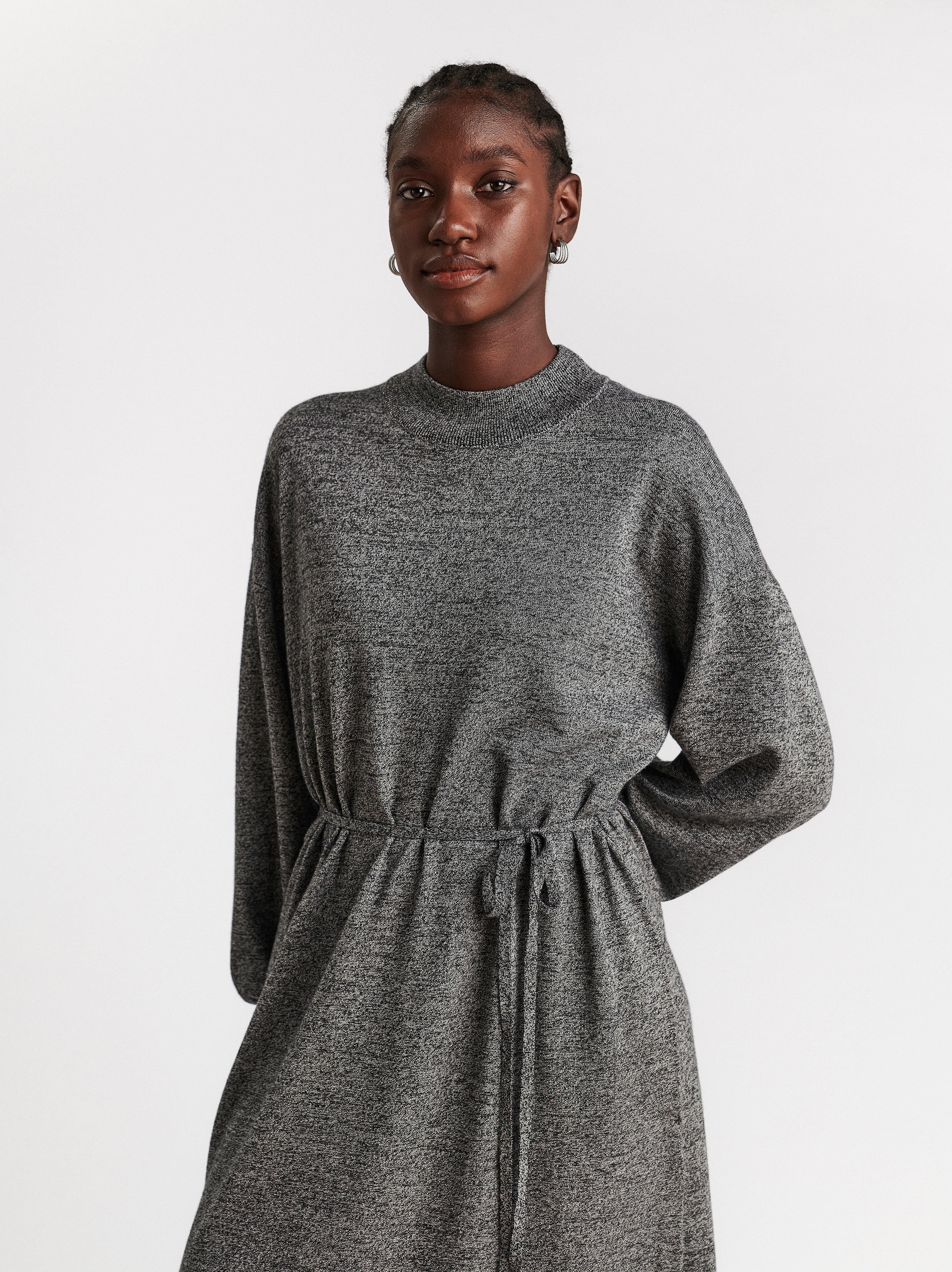 gray knit dress