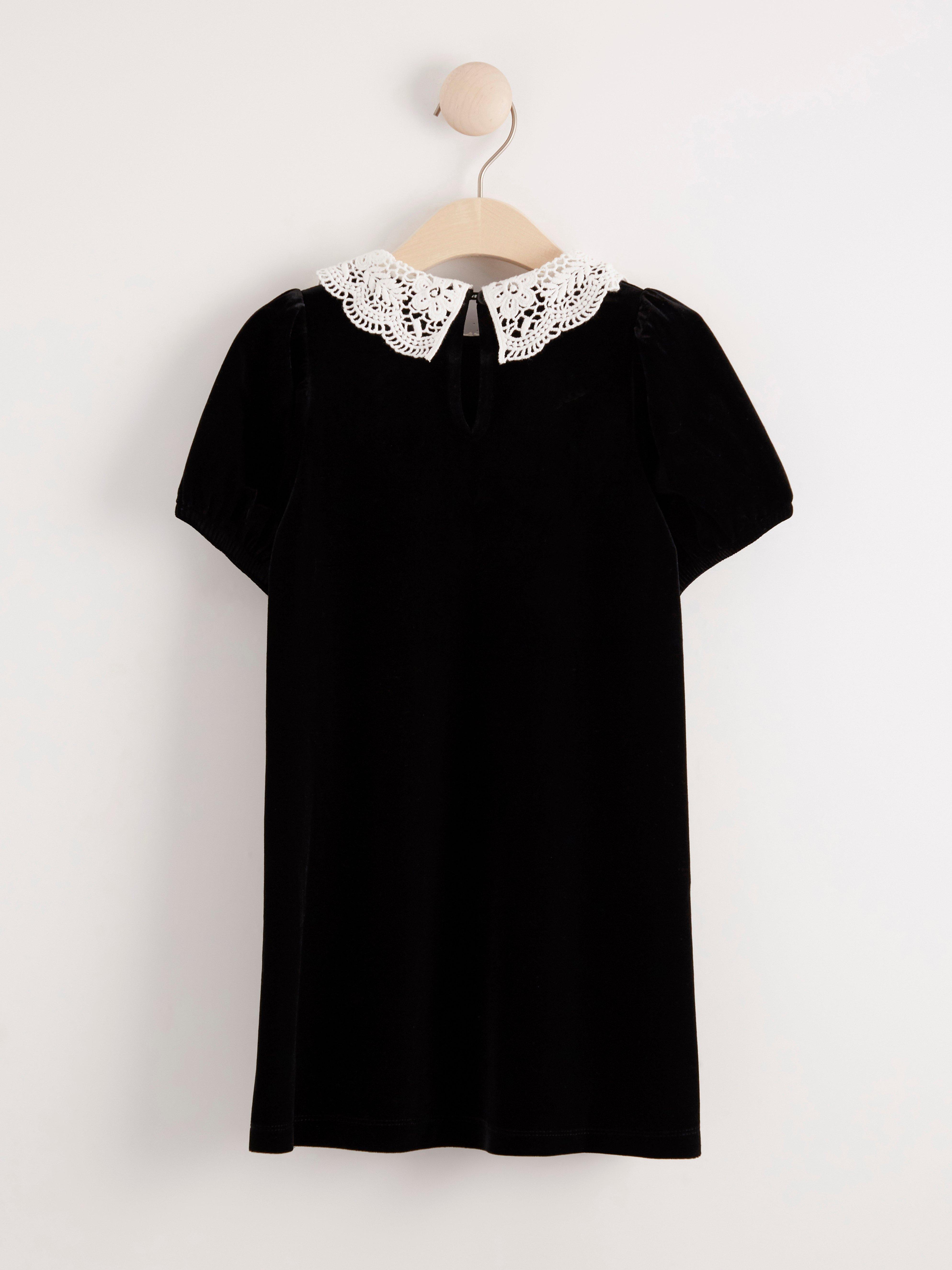 casual black strapless maxi dress BORA AKSU Women's Black & White Color Block Ruffle Mandarin Collar Velvet Midi Dress Black / 38 main image 0