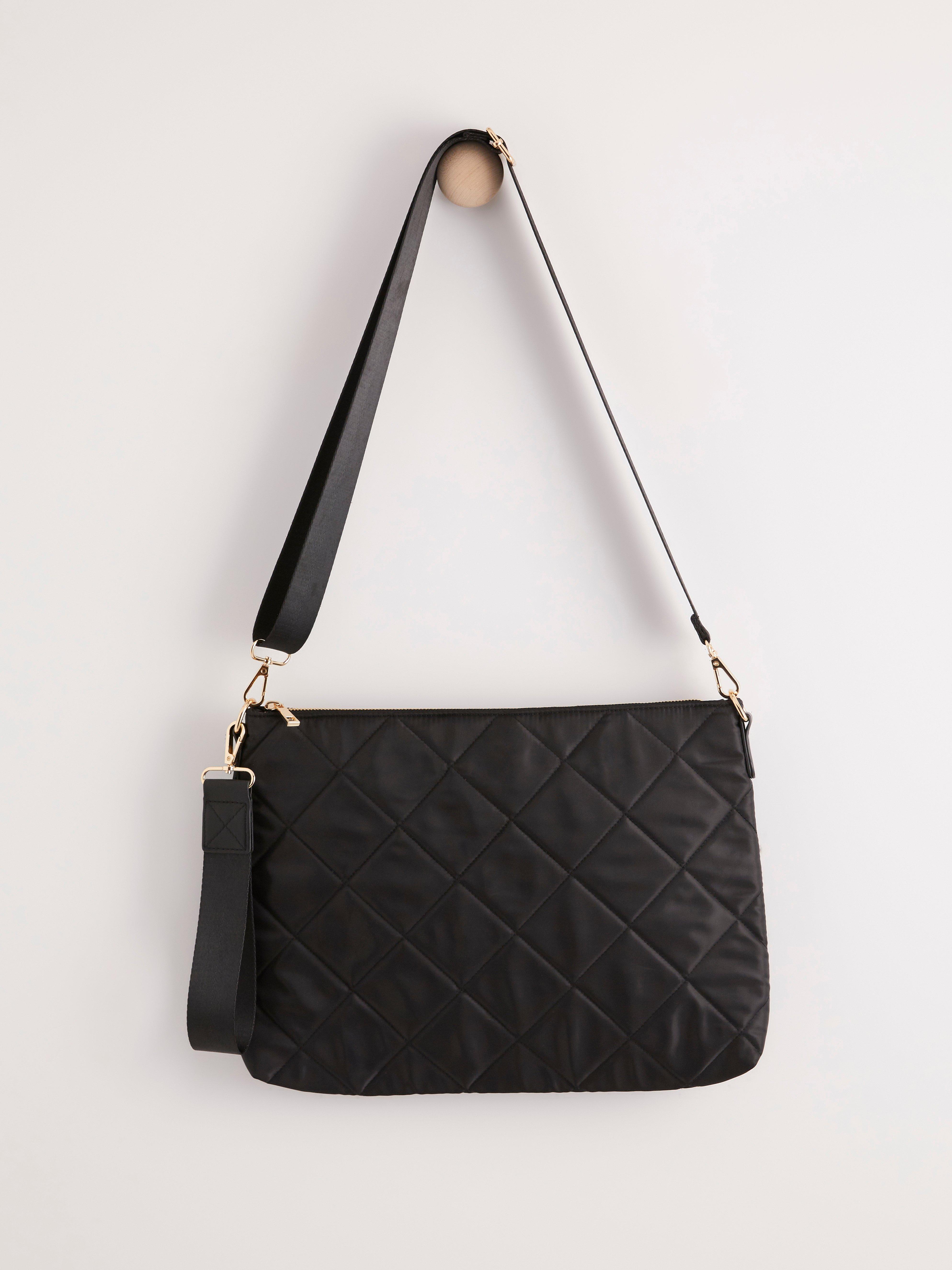 Black quilted laptop bag