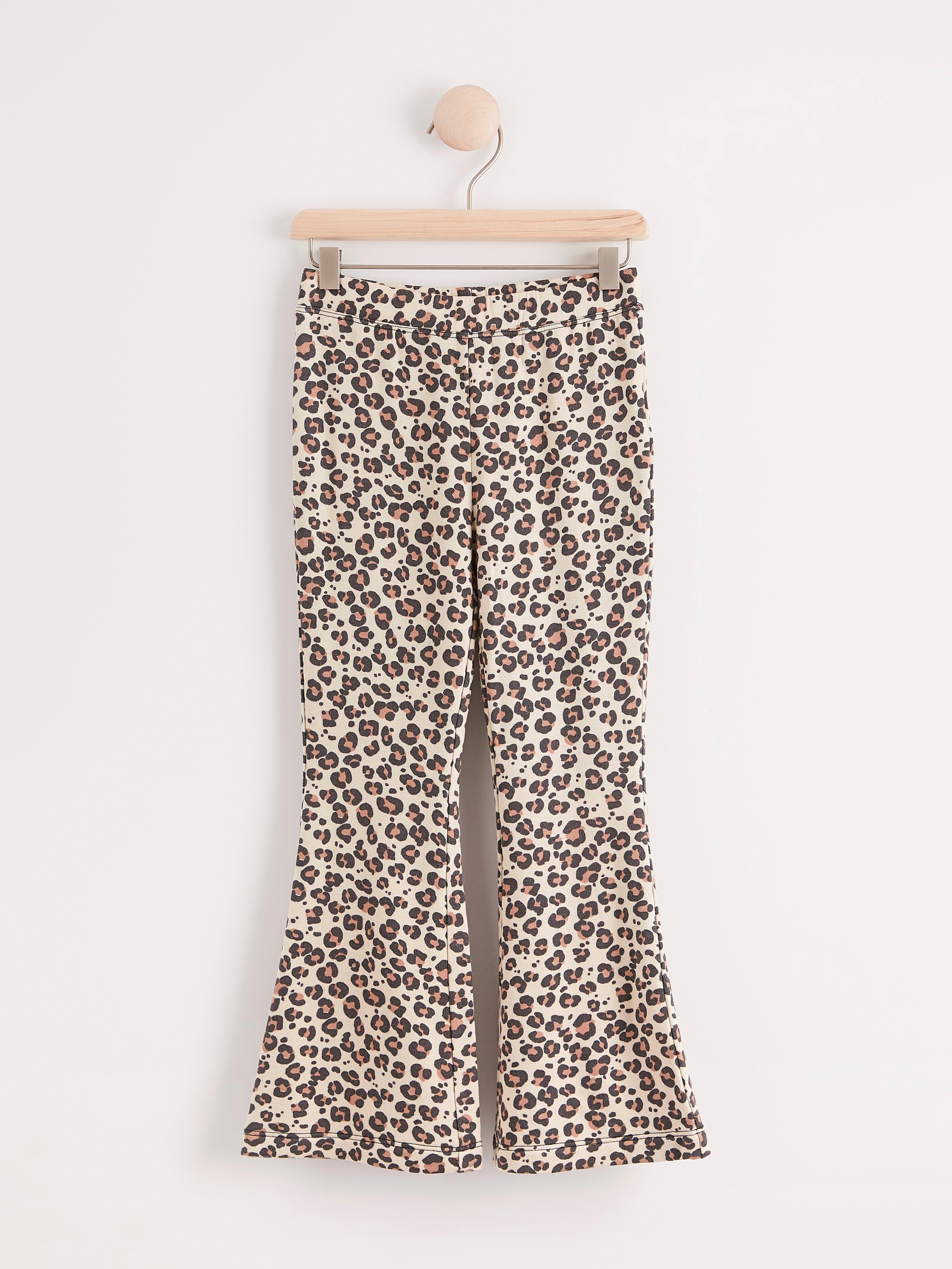 patterned flared trousers