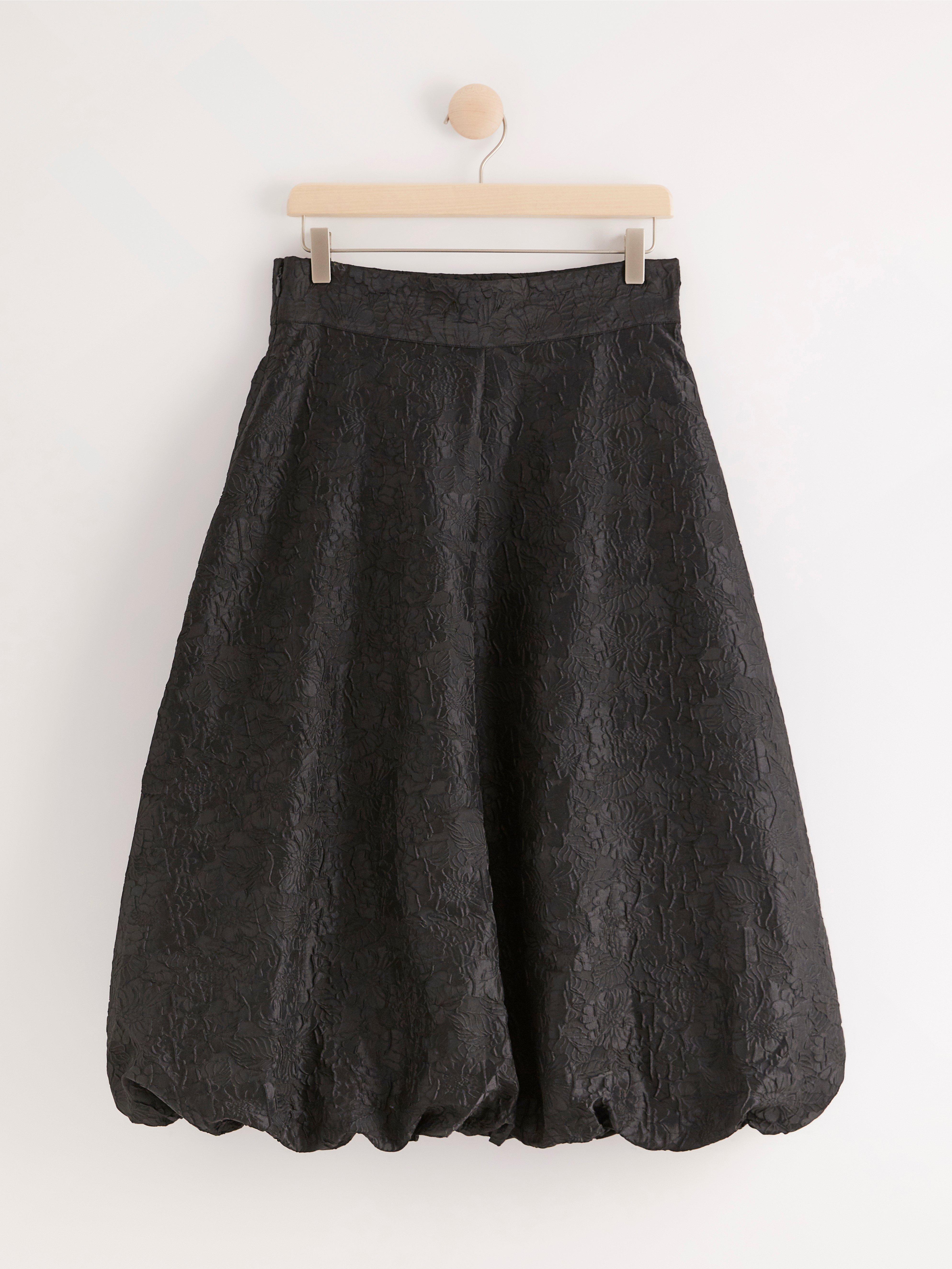 Black jacquard 2025 midi skirt