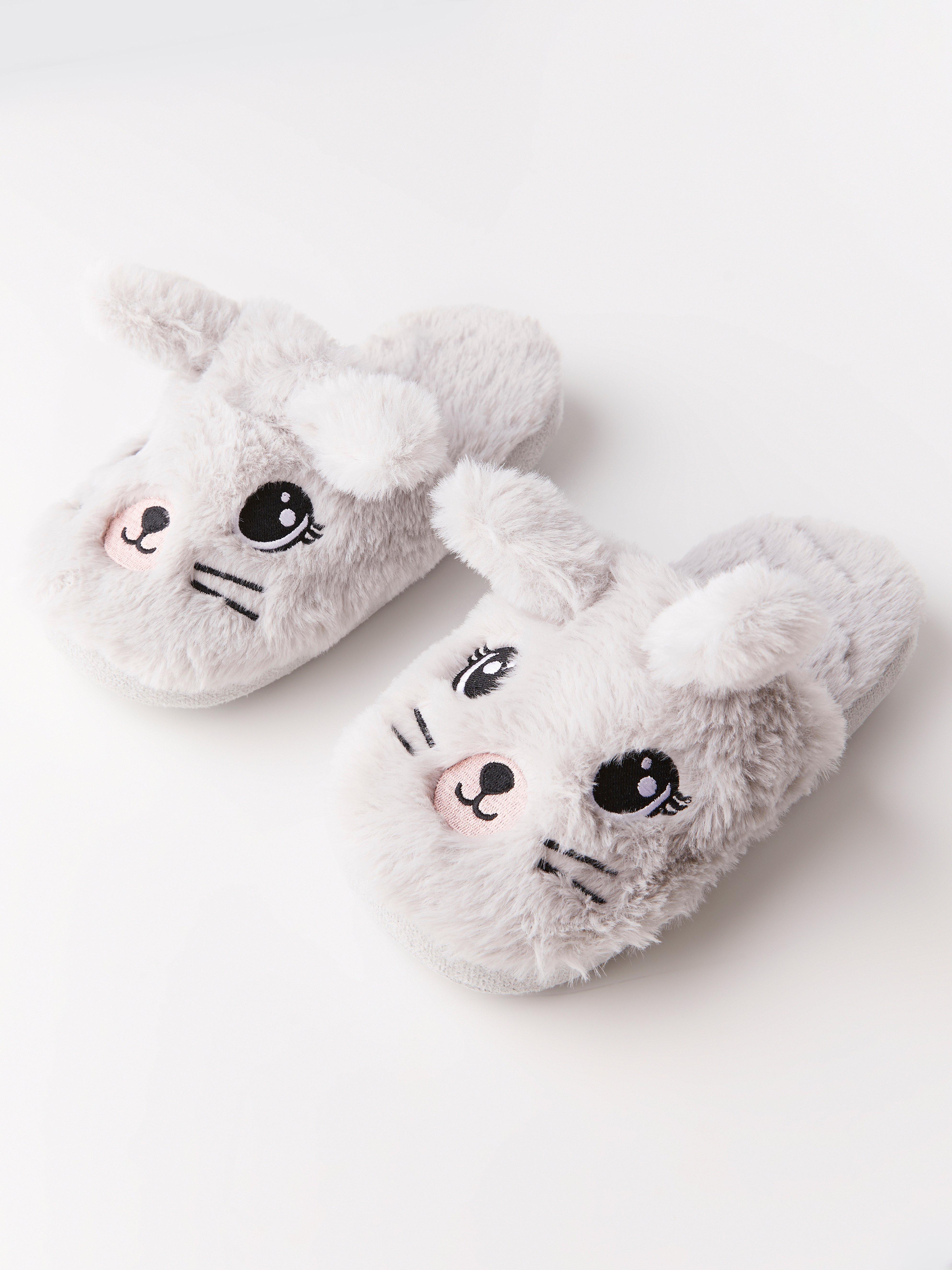 grey rabbit slippers
