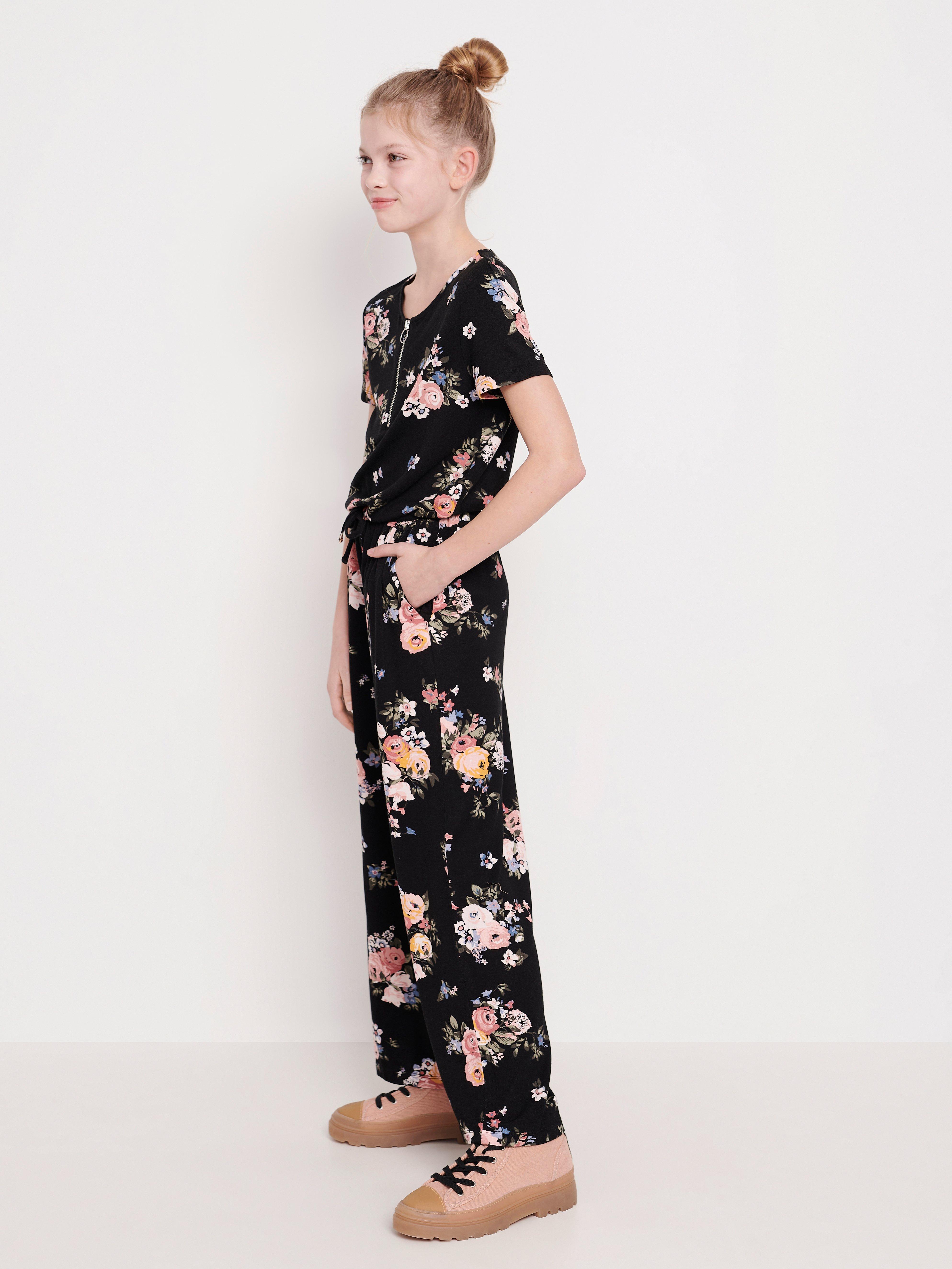 black floral jumpsuit