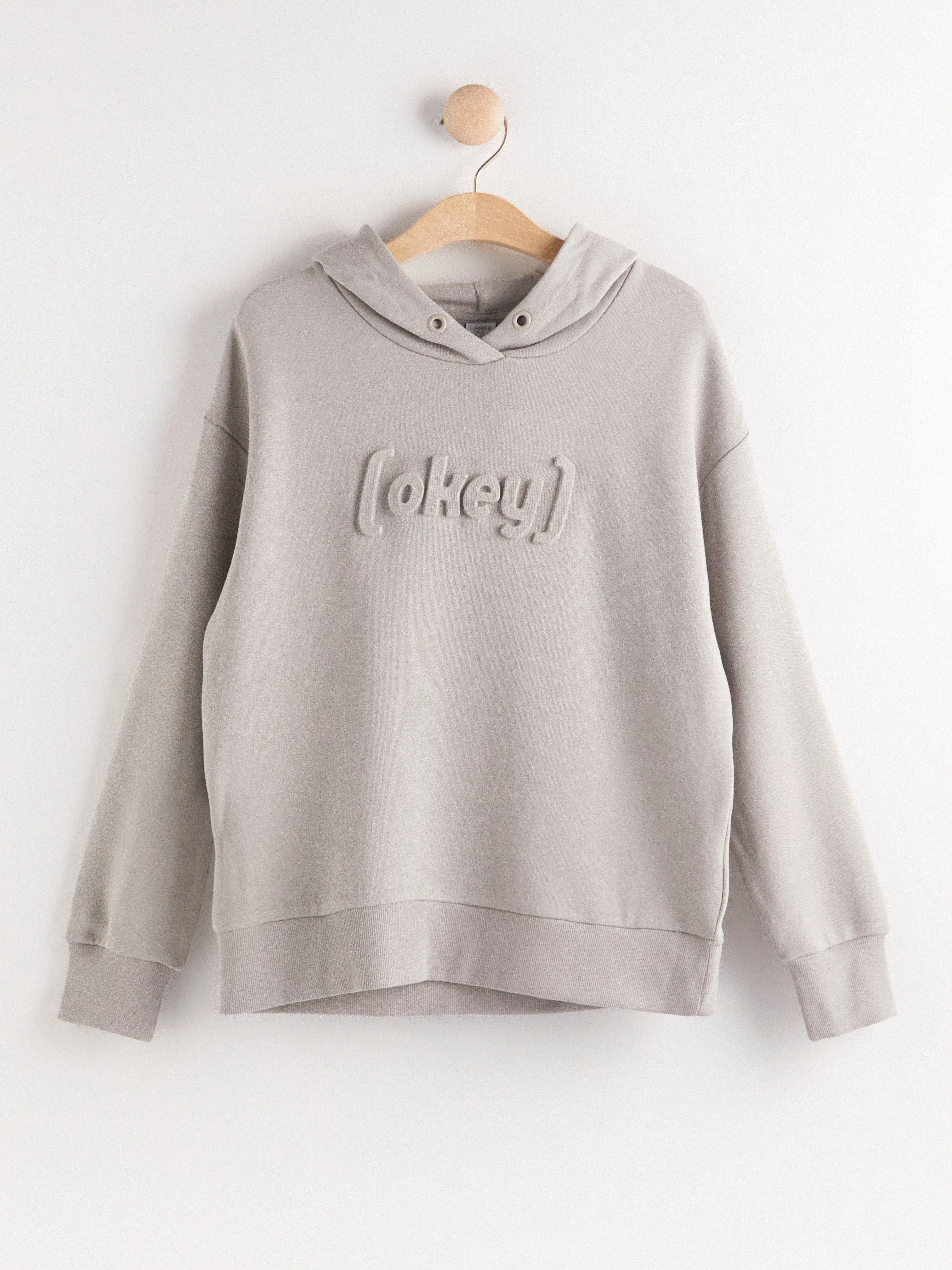 Hoodie with embossed print | Lindex Lithuania