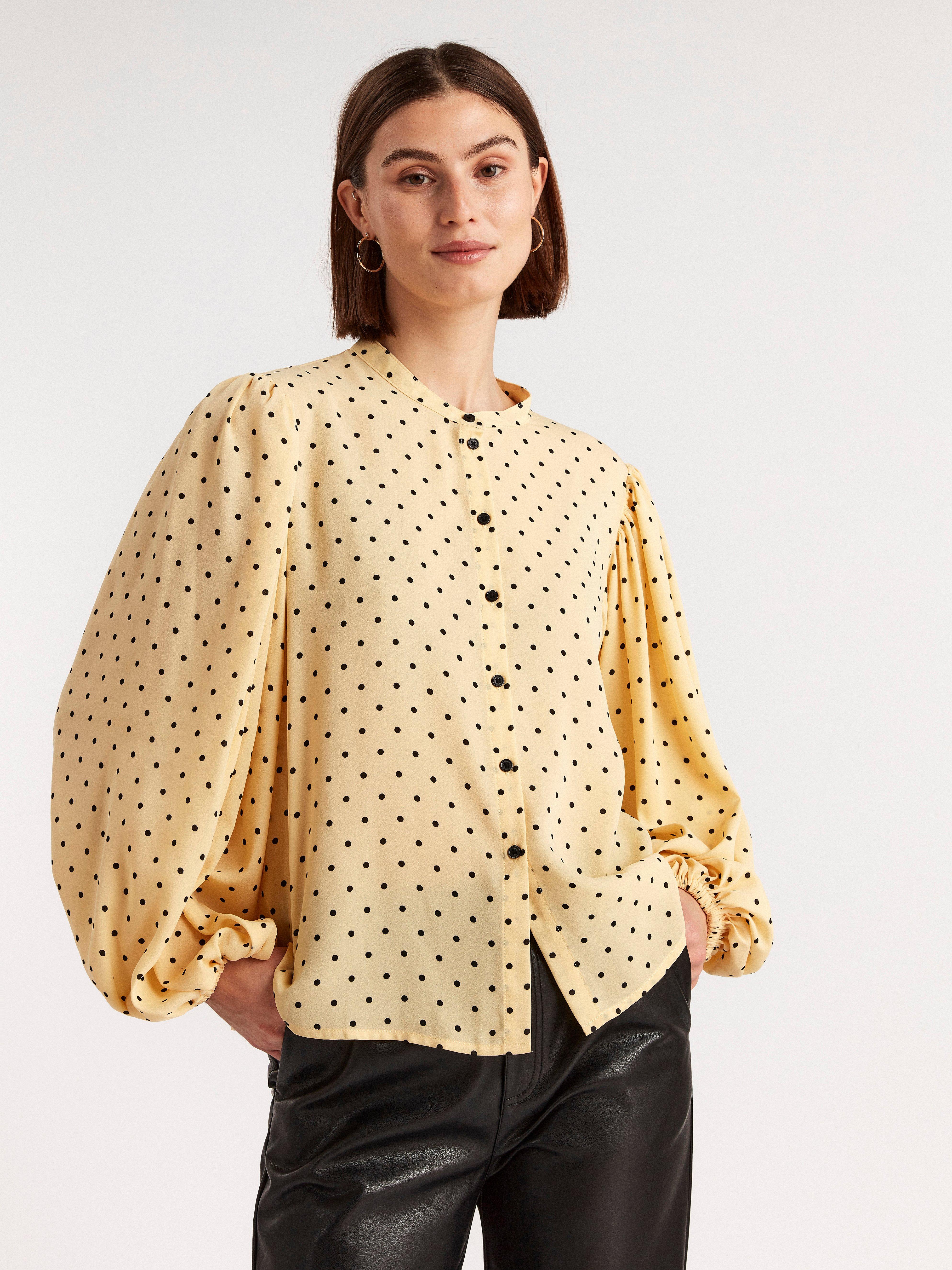 yellow long sleeve blouse