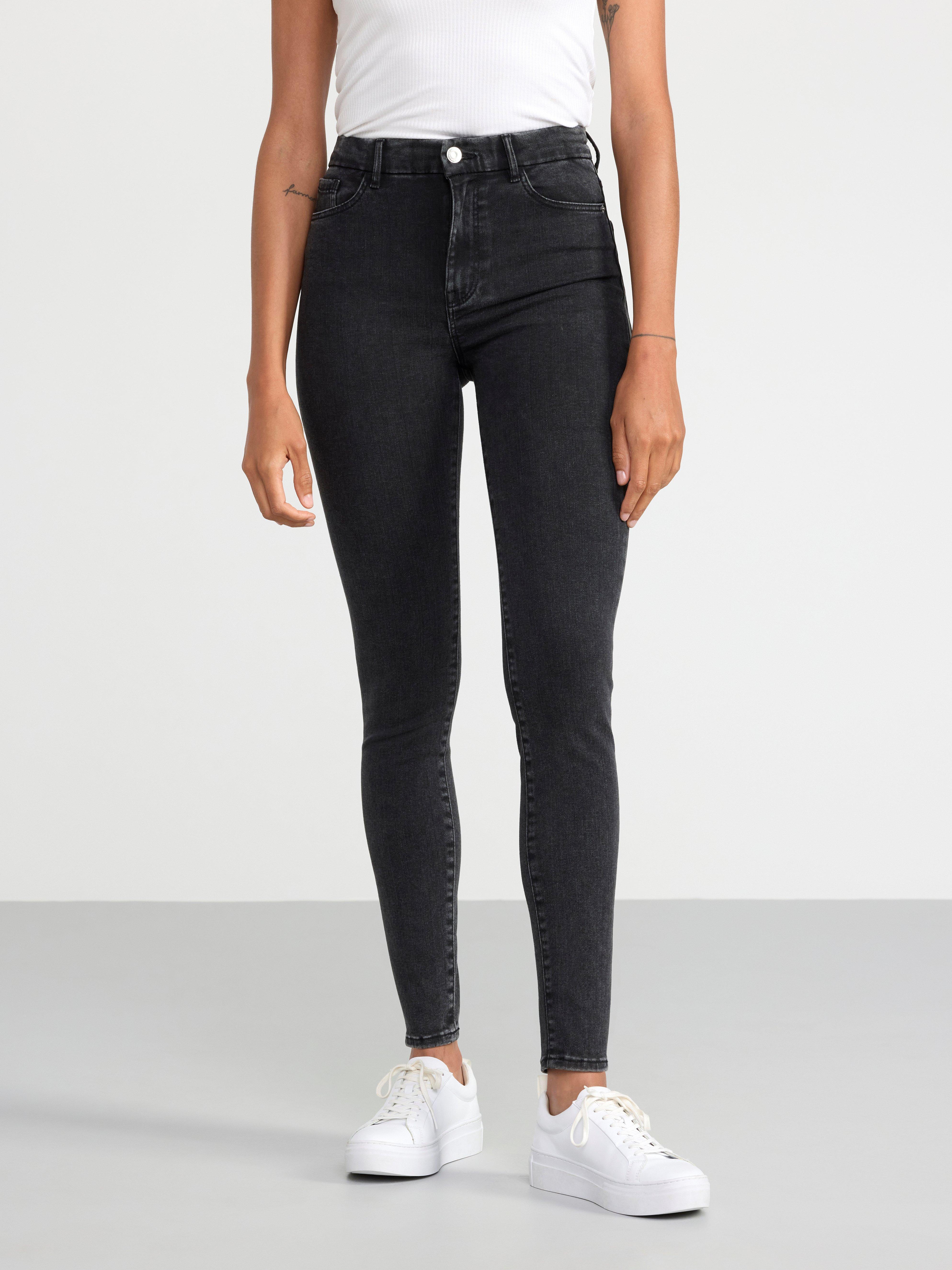 black high waisted stretch jeans