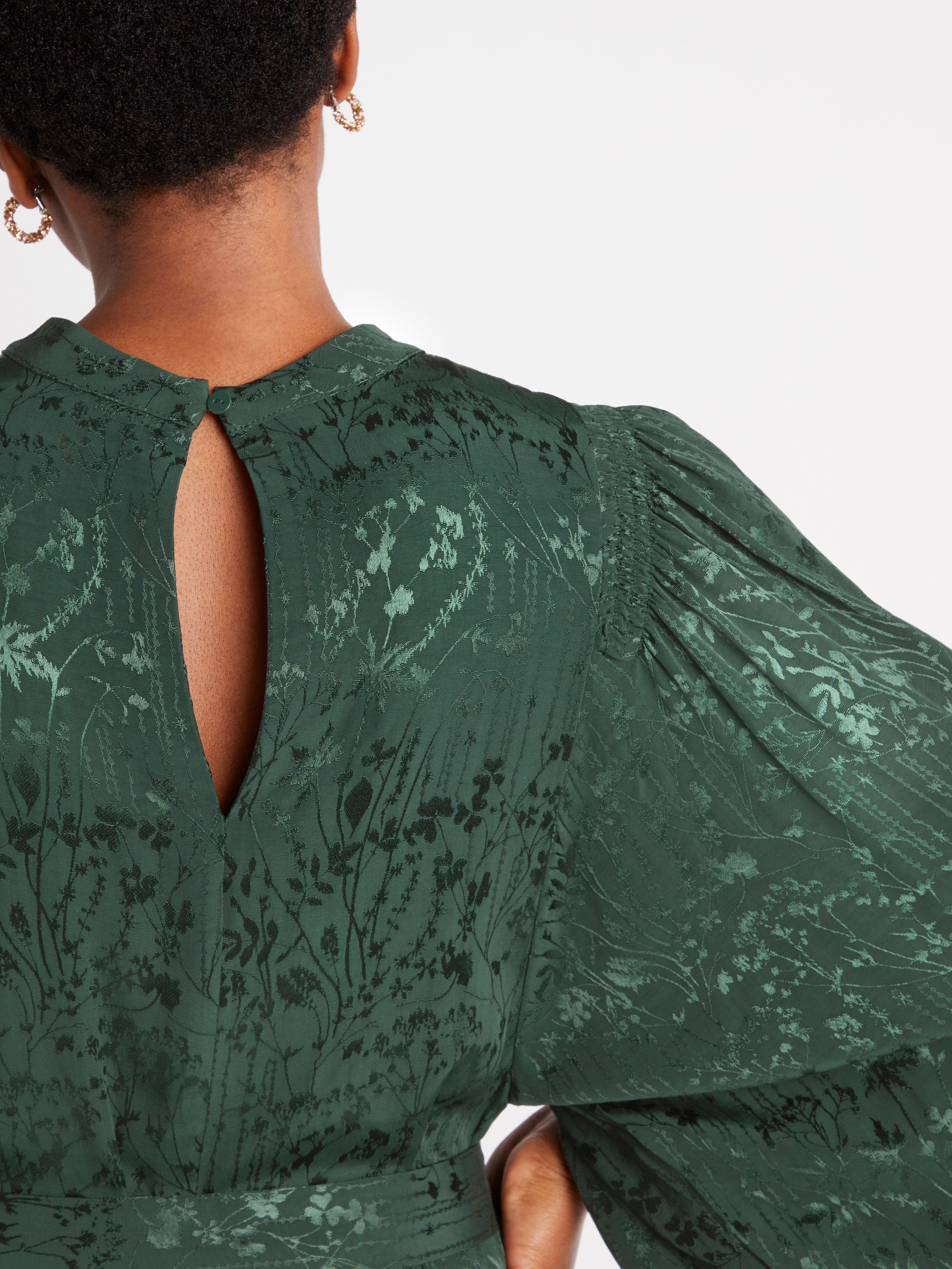 green patterned maxi dress