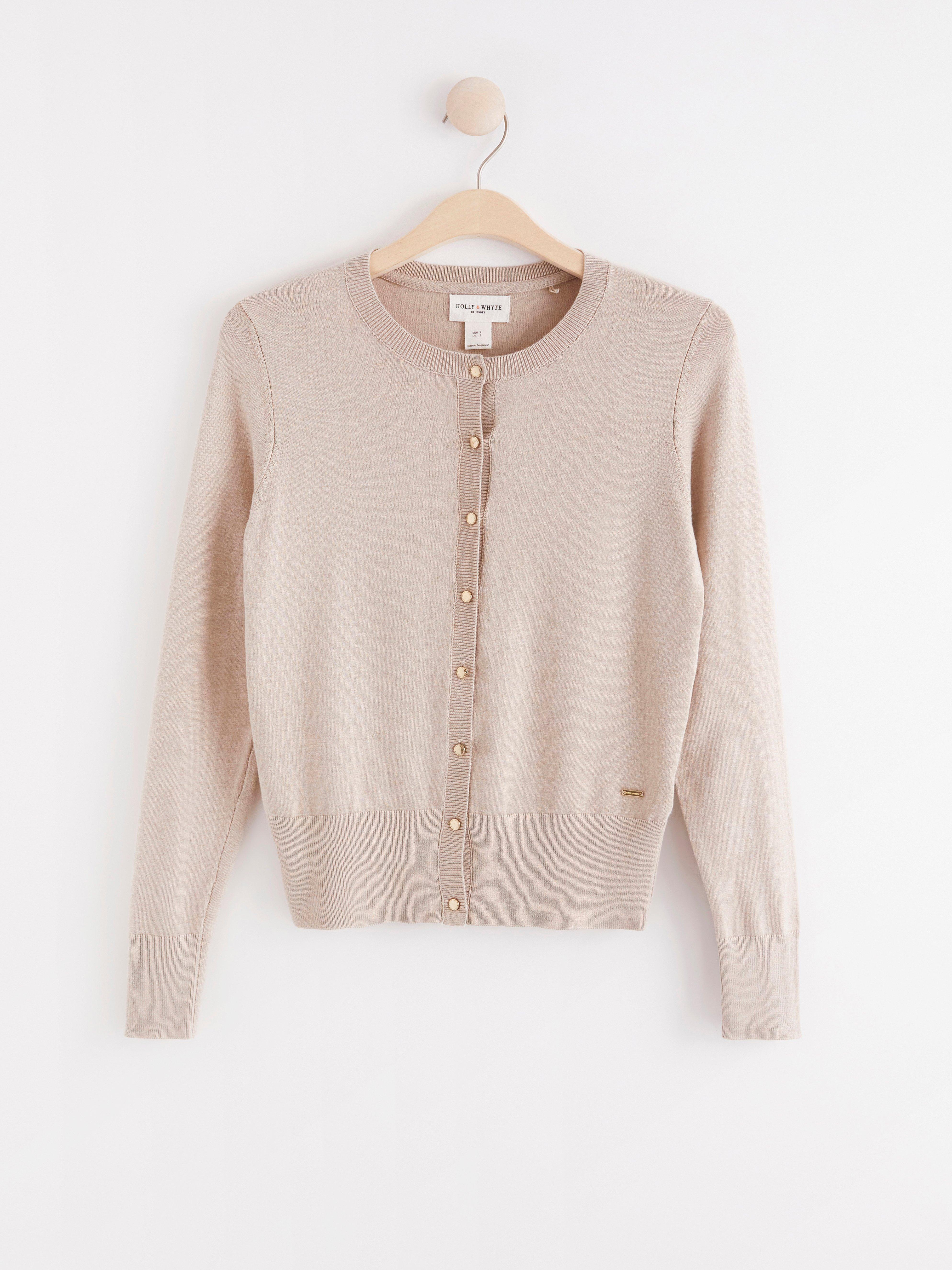 beige knit cardigan