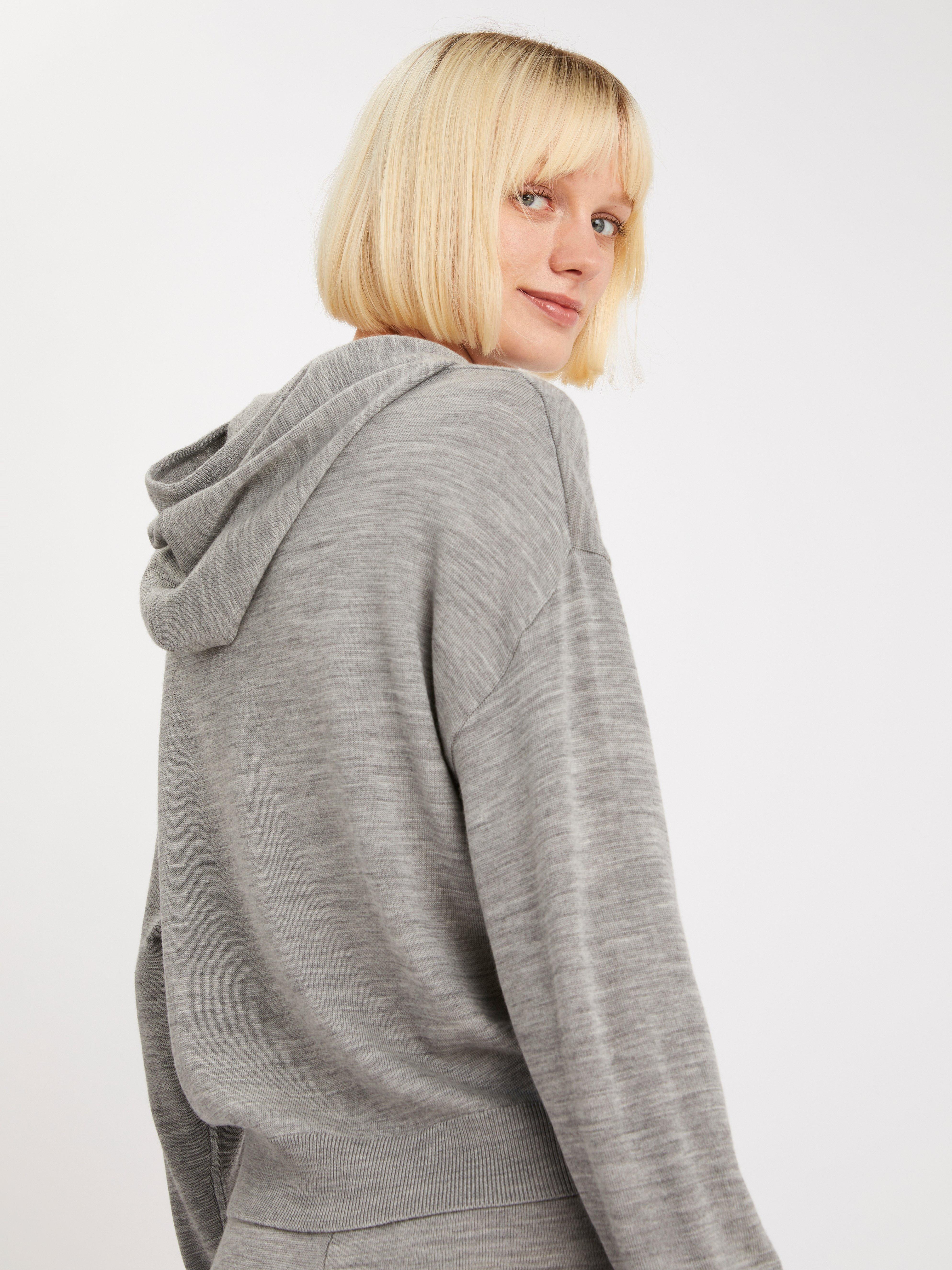 fine knit hooded jumper
